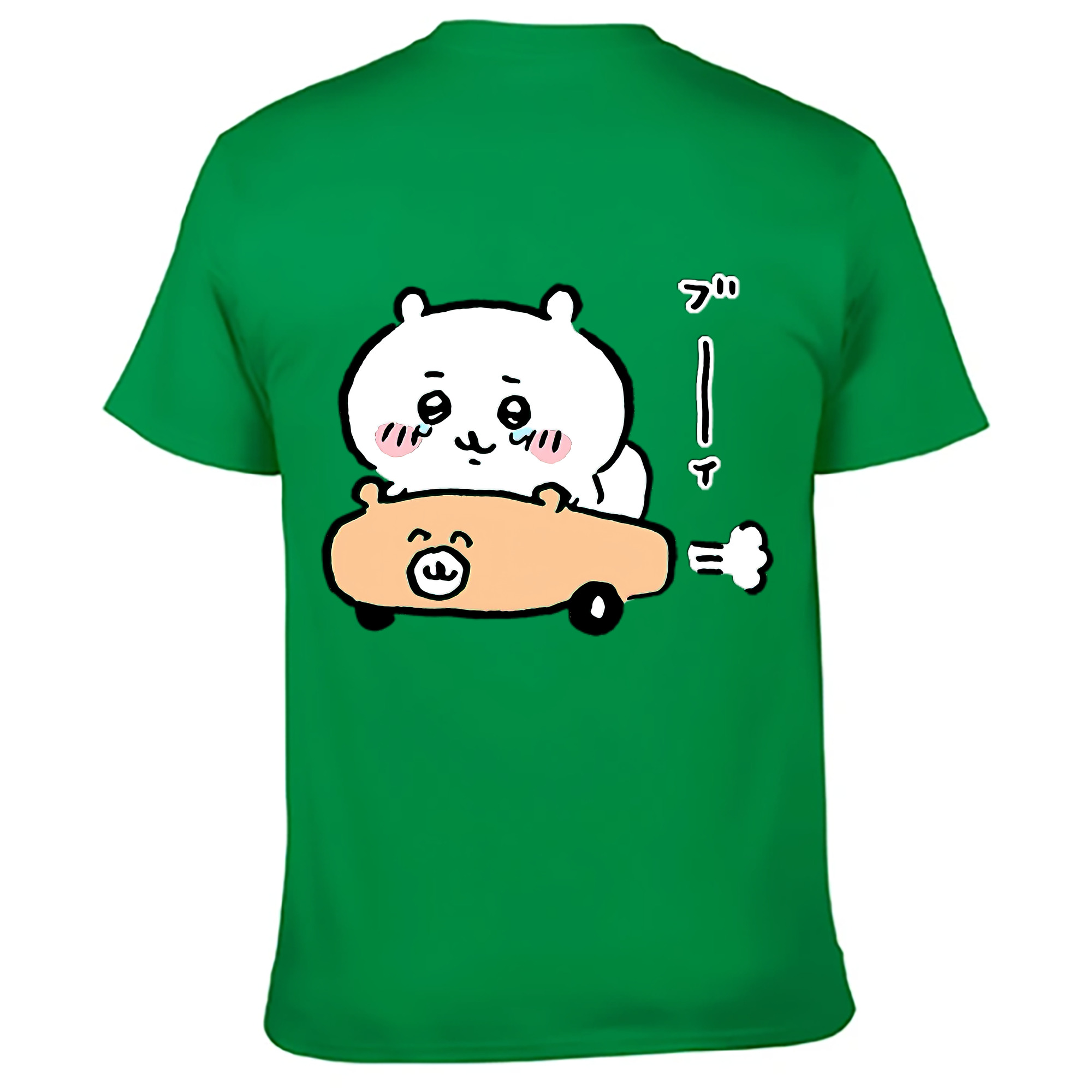 （画像用） ちいかわ ちいかわ Chii-kawa chiikawa 綿100％ メンズ半袖Tシャツ（バックプリント） 通気性