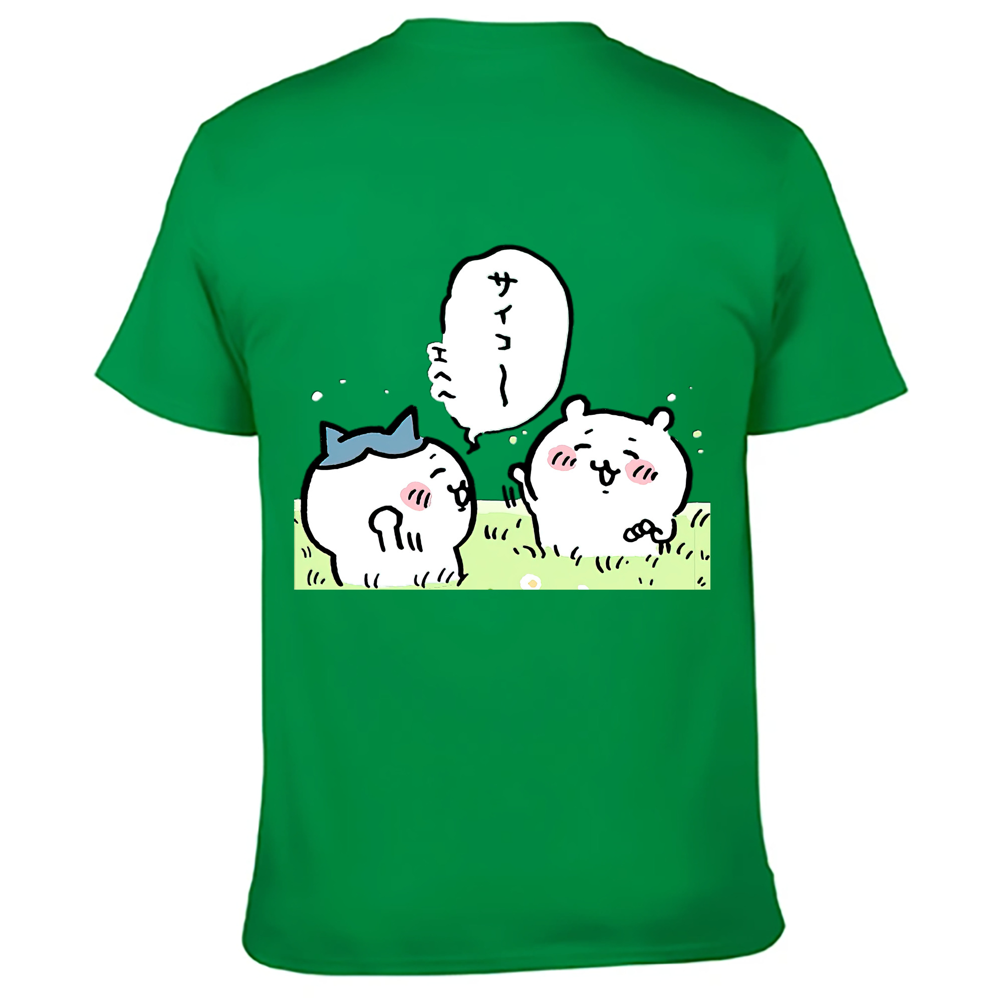 （画像用） ちいかわ ちいかわ Chii-kawa chiikawa 綿100％ メンズ半袖Tシャツ（バックプリント） 通気性