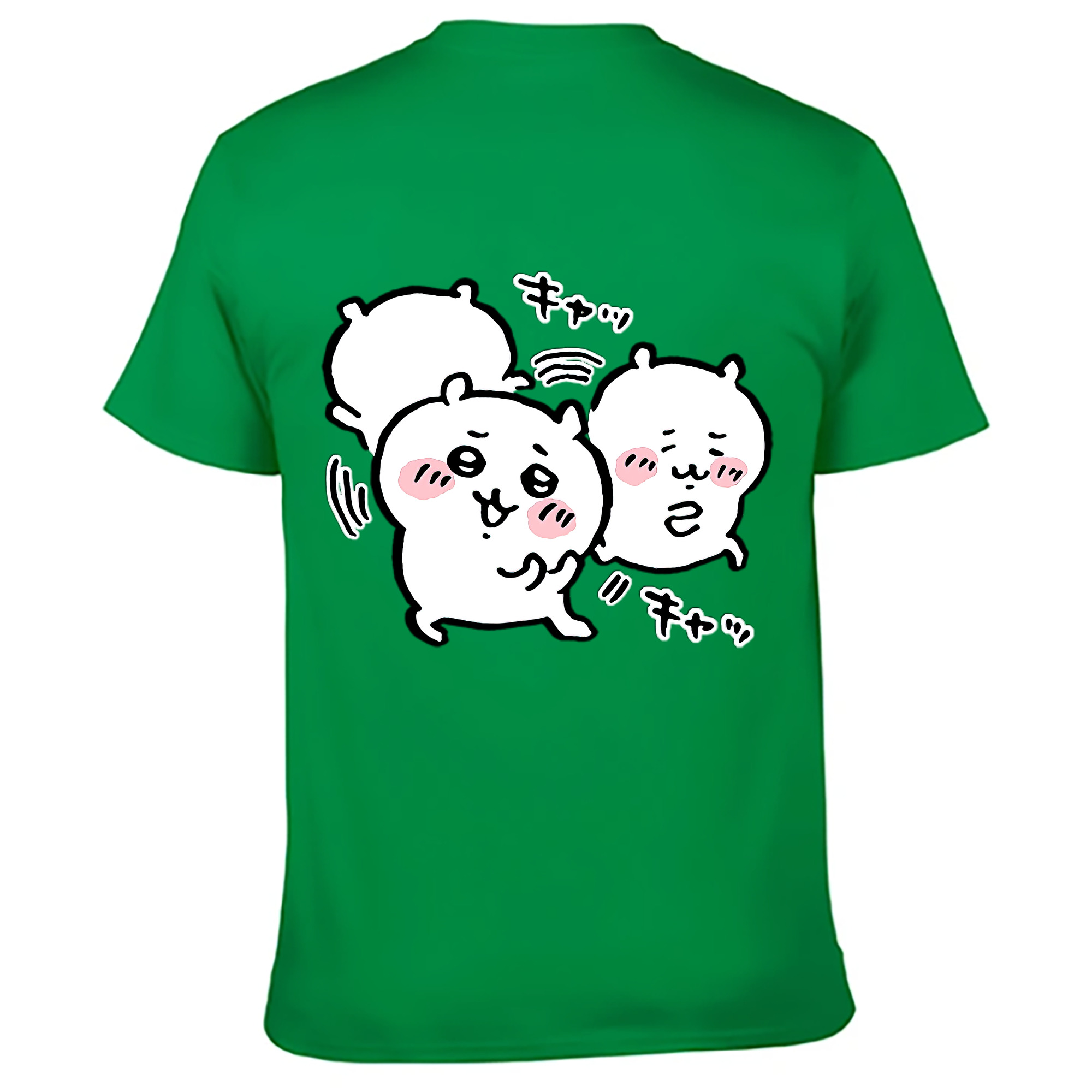 （画像用） ちいかわ ちいかわ Chii-kawa chiikawa 綿100％ メンズ半袖Tシャツ（バックプリント） 通気性