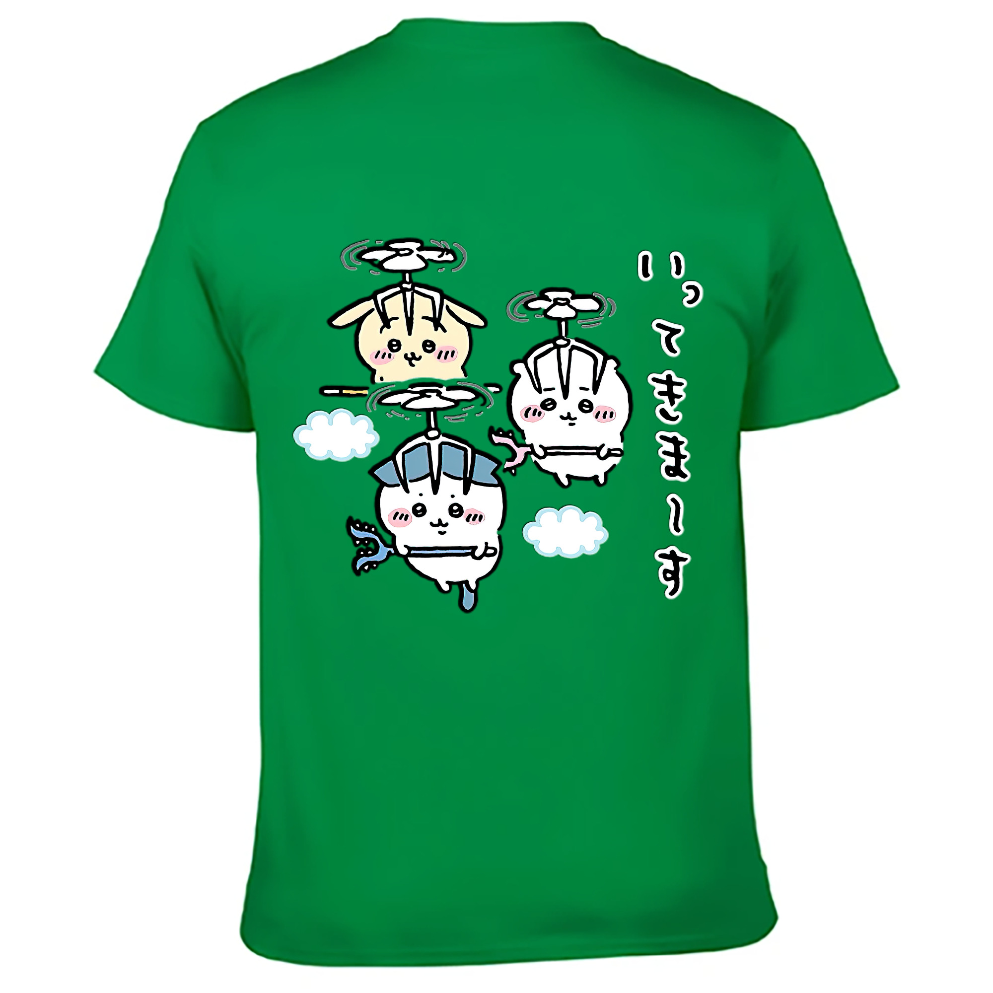 （画像用） ちいかわ ちいかわ Chii-kawa chiikawa 綿100％ メンズ半袖Tシャツ（バックプリント） 通気性