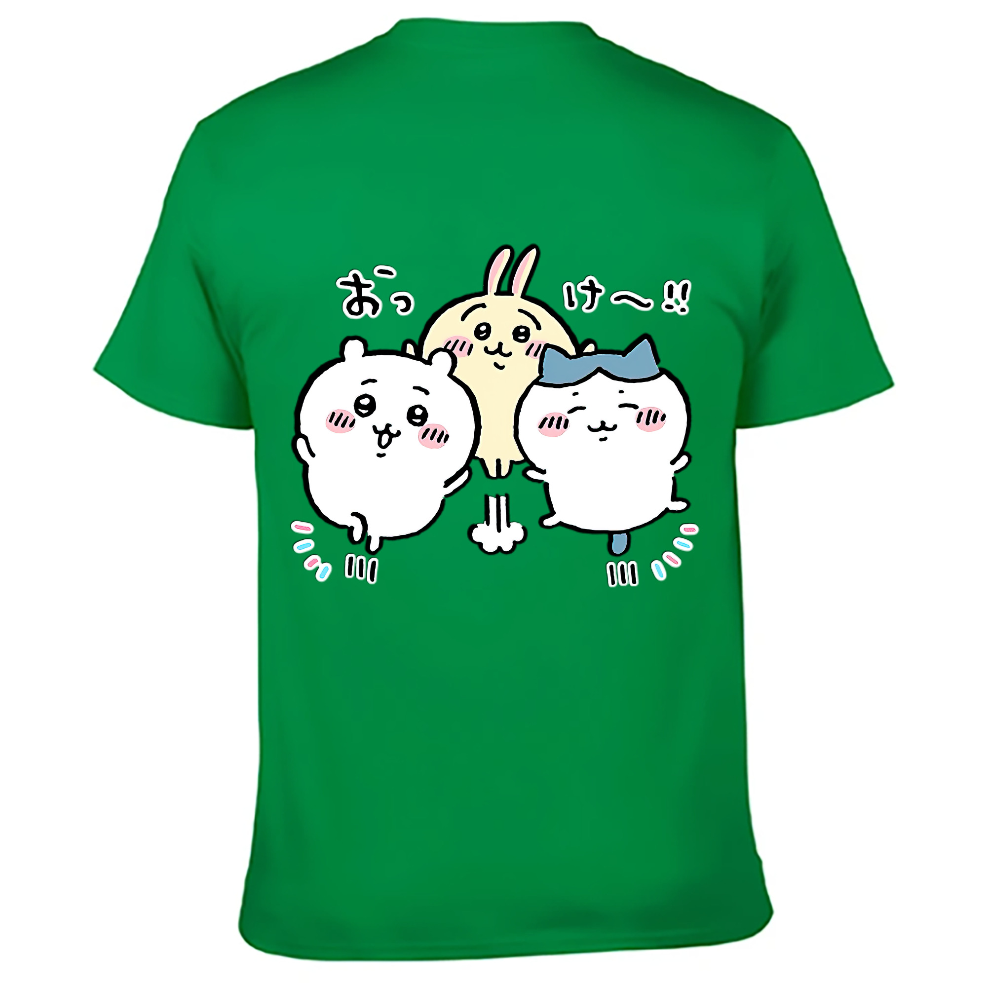 （画像用） ちいかわ ちいかわ Chii-kawa chiikawa 綿100％ メンズ半袖Tシャツ（バックプリント） 通気性