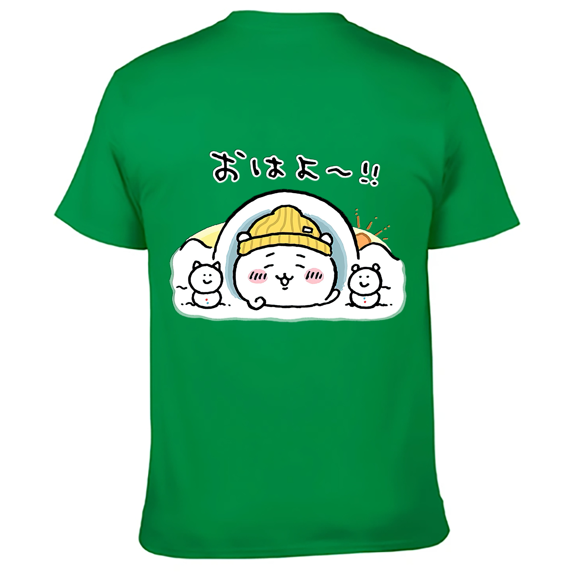 （画像用） ちいかわ ちいかわ Chii-kawa chiikawa 綿100％ メンズ半袖Tシャツ（バックプリント） 通気性