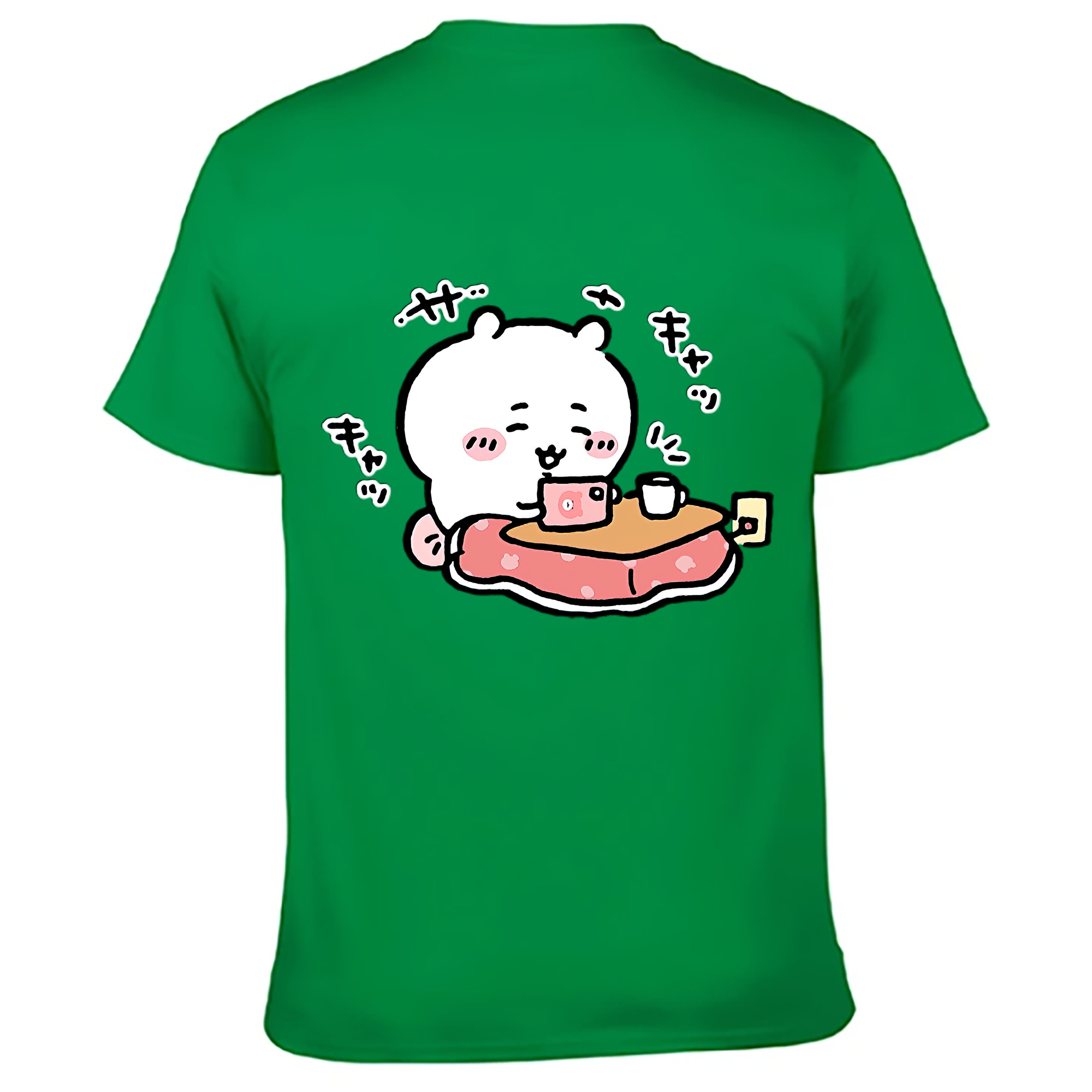 （画像用） ちいかわ ちいかわ Chii-kawa chiikawa 綿100％ メンズ半袖Tシャツ（バックプリント） 通気性