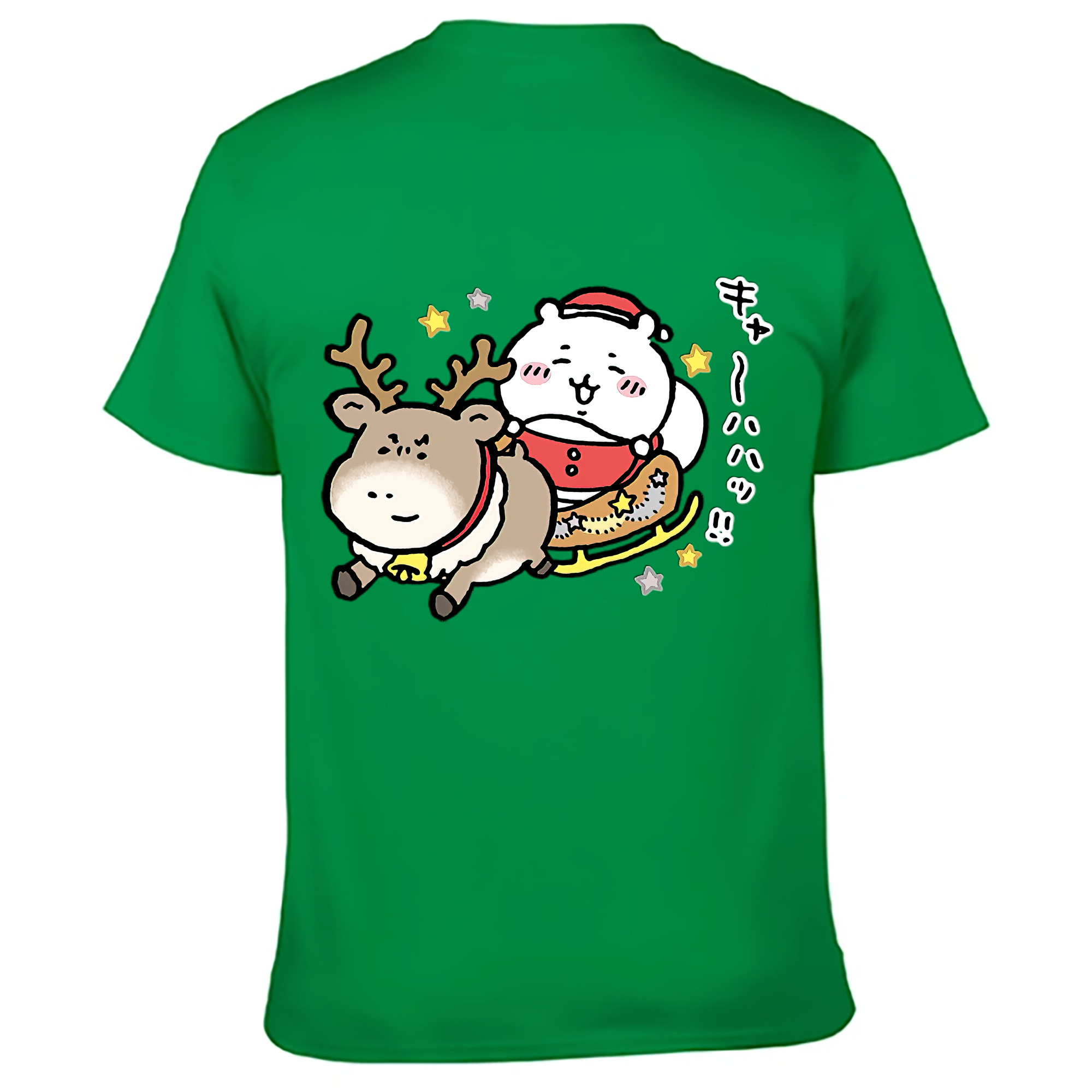 （画像用） ちいかわ ちいかわ Chii-kawa chiikawa 綿100％ メンズ半袖Tシャツ（バックプリント） 通気性