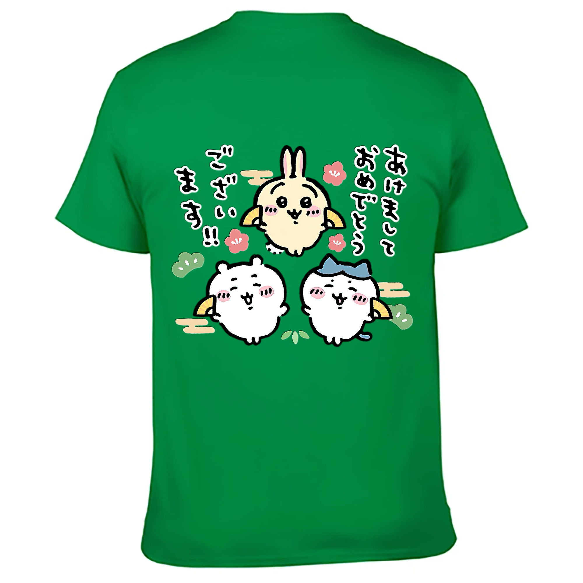 （画像用） ちいかわ ちいかわ Chii-kawa chiikawa 綿100％ メンズ半袖Tシャツ（バックプリント） 通気性