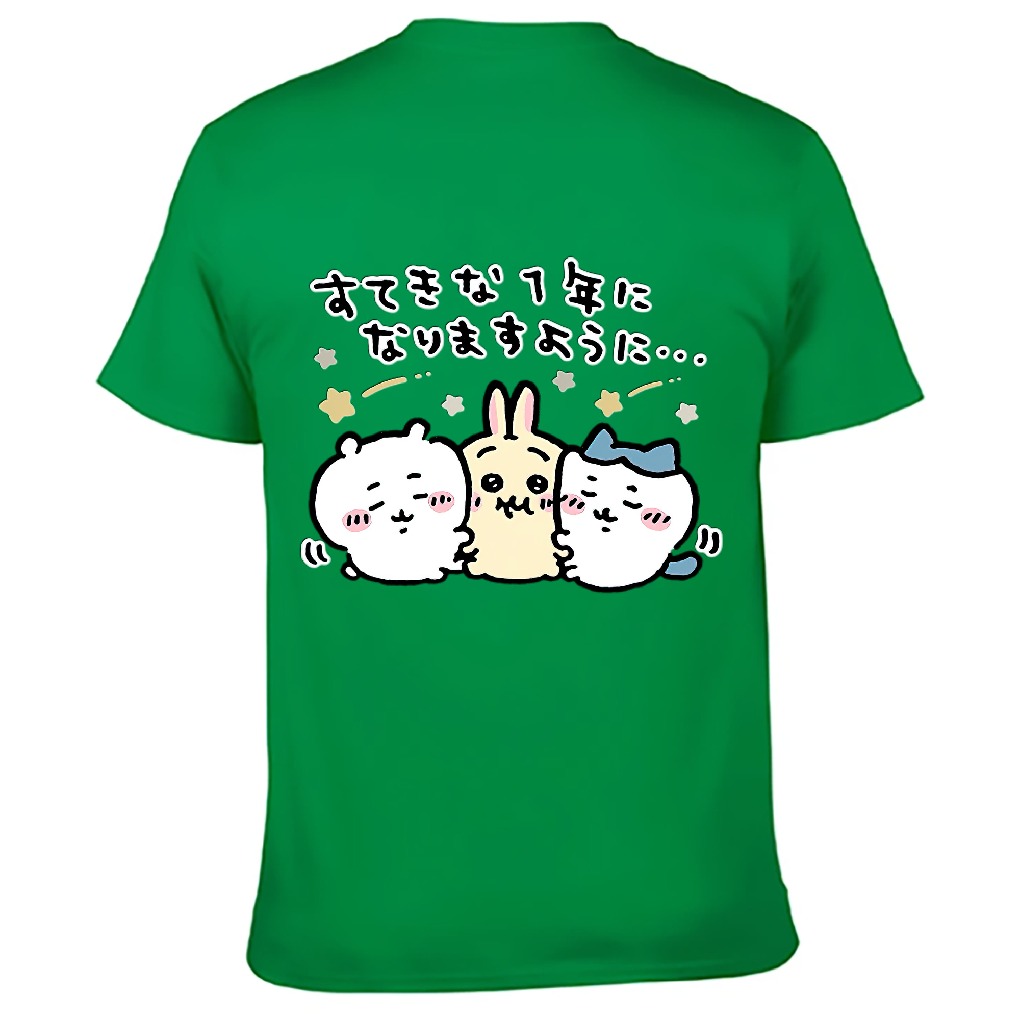 （画像用） ちいかわ ちいかわ Chii-kawa chiikawa 綿100％ メンズ半袖Tシャツ（バックプリント） 通気性
