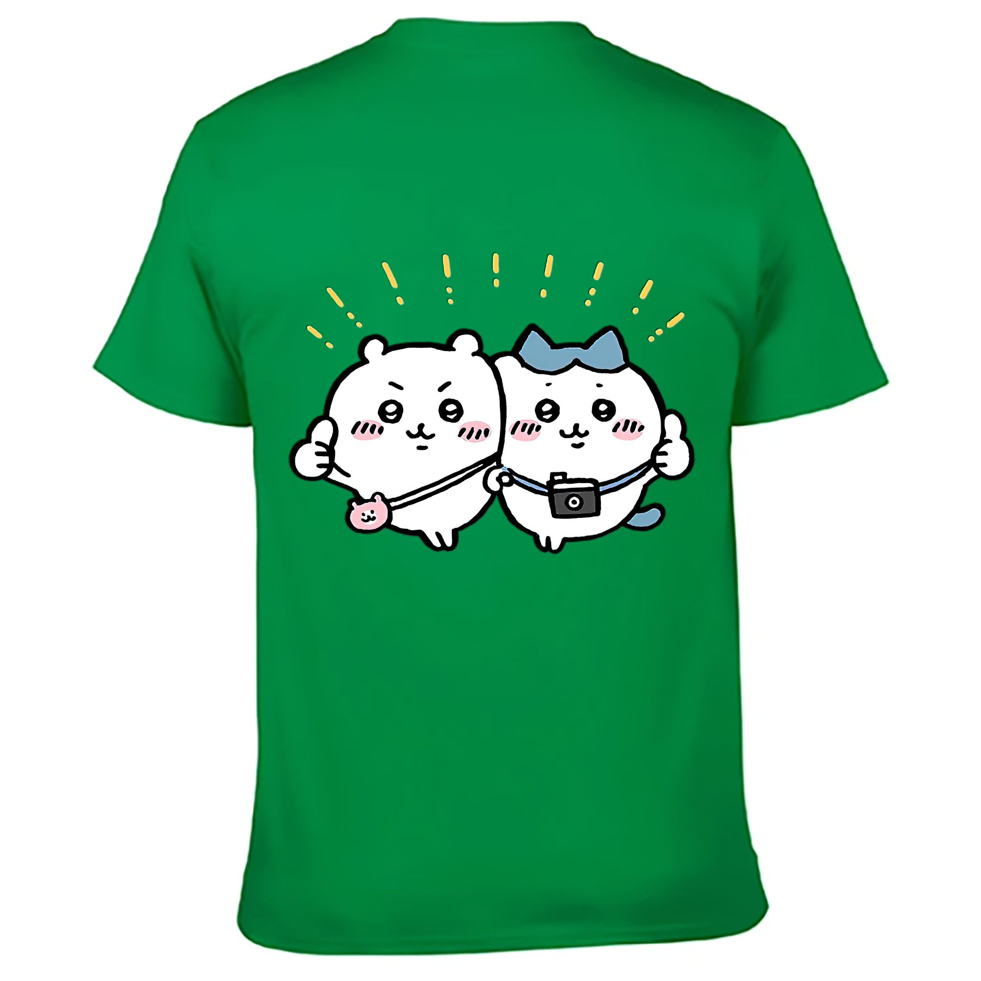 （画像用） ちいかわ ちいかわ Chii-kawa chiikawa 綿100％ メンズ半袖Tシャツ（バックプリント） 通気性