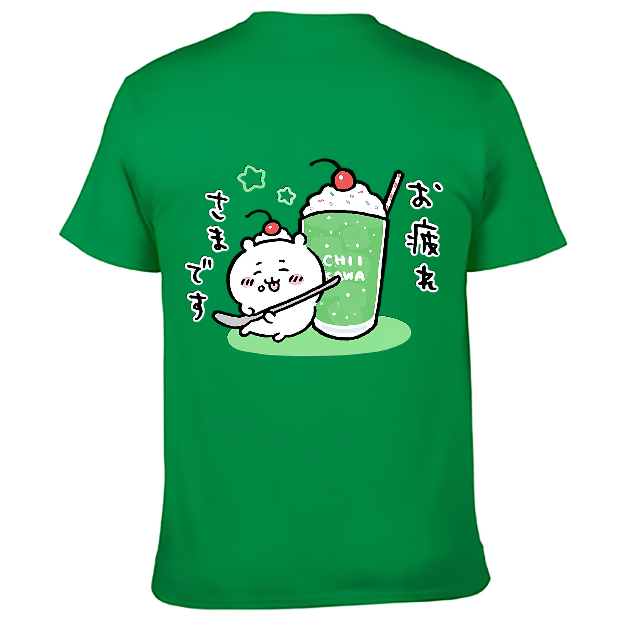 （画像用） ちいかわ ちいかわ Chii-kawa chiikawa 綿100％ メンズ半袖Tシャツ（バックプリント） 通気性