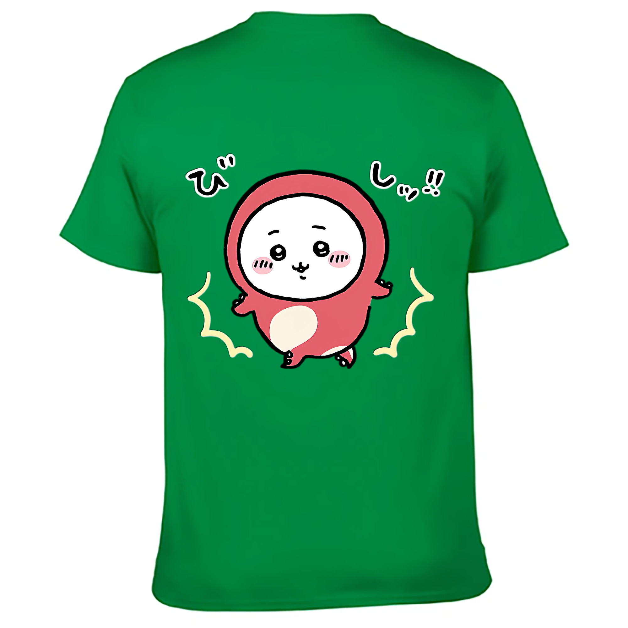 （画像用） ちいかわ ちいかわ Chii-kawa chiikawa 綿100％ メンズ半袖Tシャツ（バックプリント） 通気性