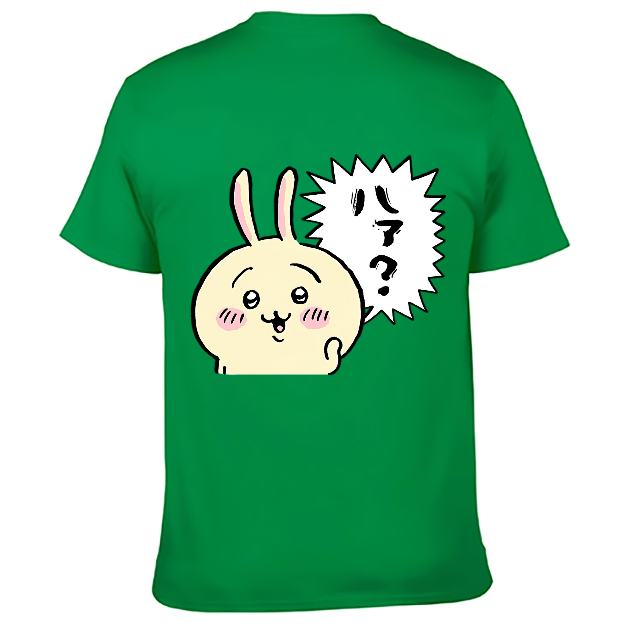 （画像用） ちいかわ うさぎ Chii-kawa usagi 綿100％ メンズ半袖Tシャツ（バックプリント） 通気性