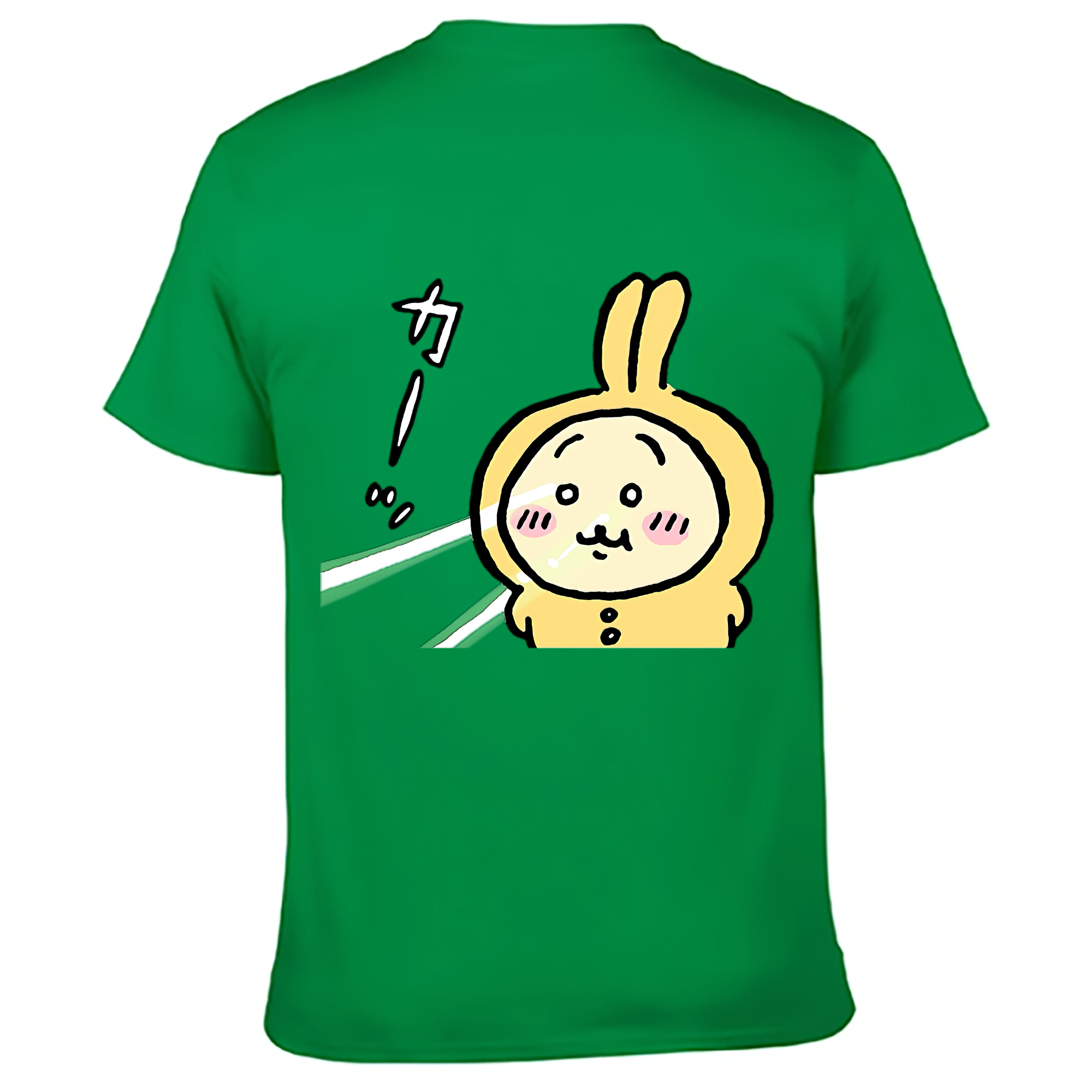 （画像用） ちいかわ うさぎ Chii-kawa usagi 綿100％ メンズ半袖Tシャツ（バックプリント） 通気性