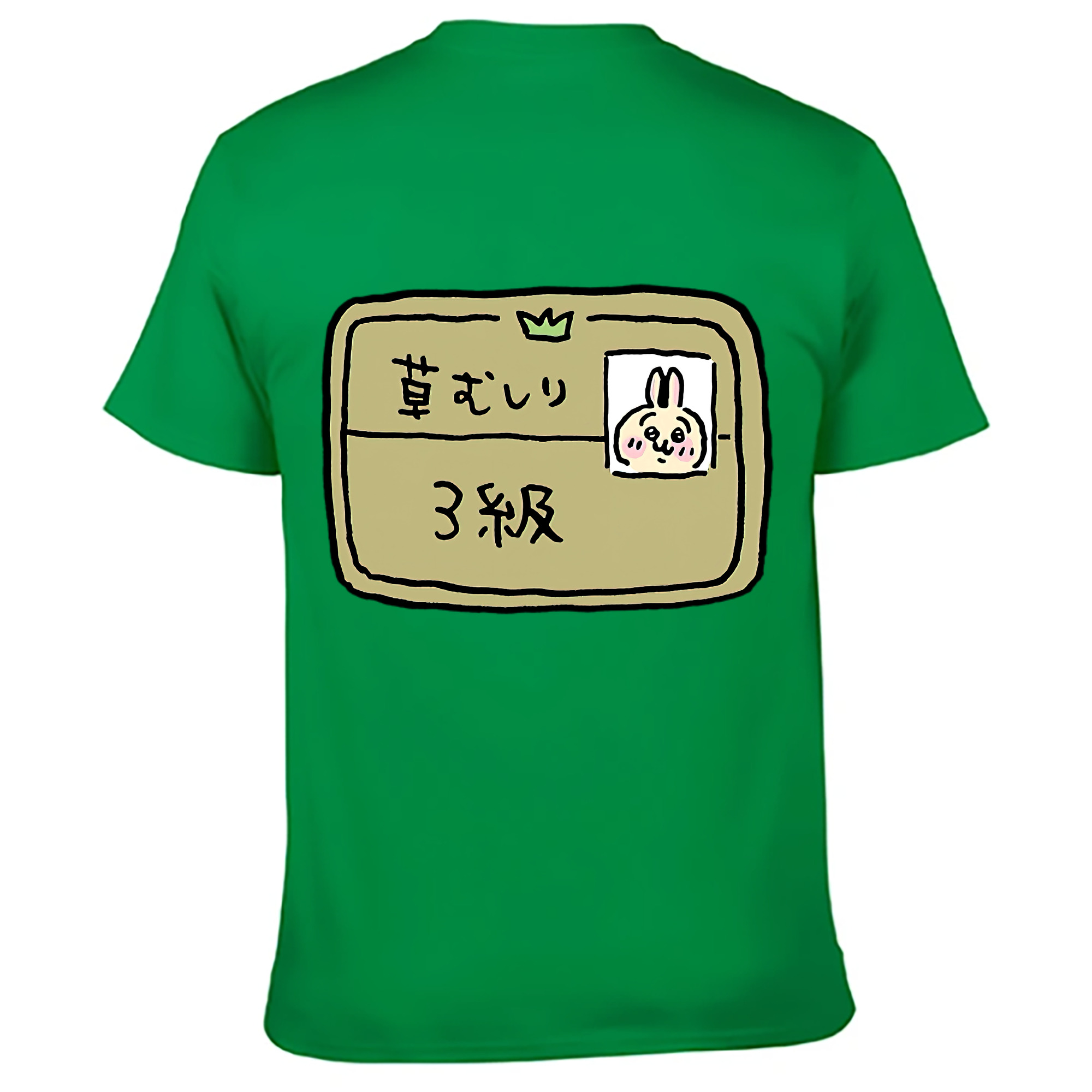 （画像用） ちいかわ うさぎ Chii-kawa usagi 綿100％ メンズ半袖Tシャツ（バックプリント） 通気性