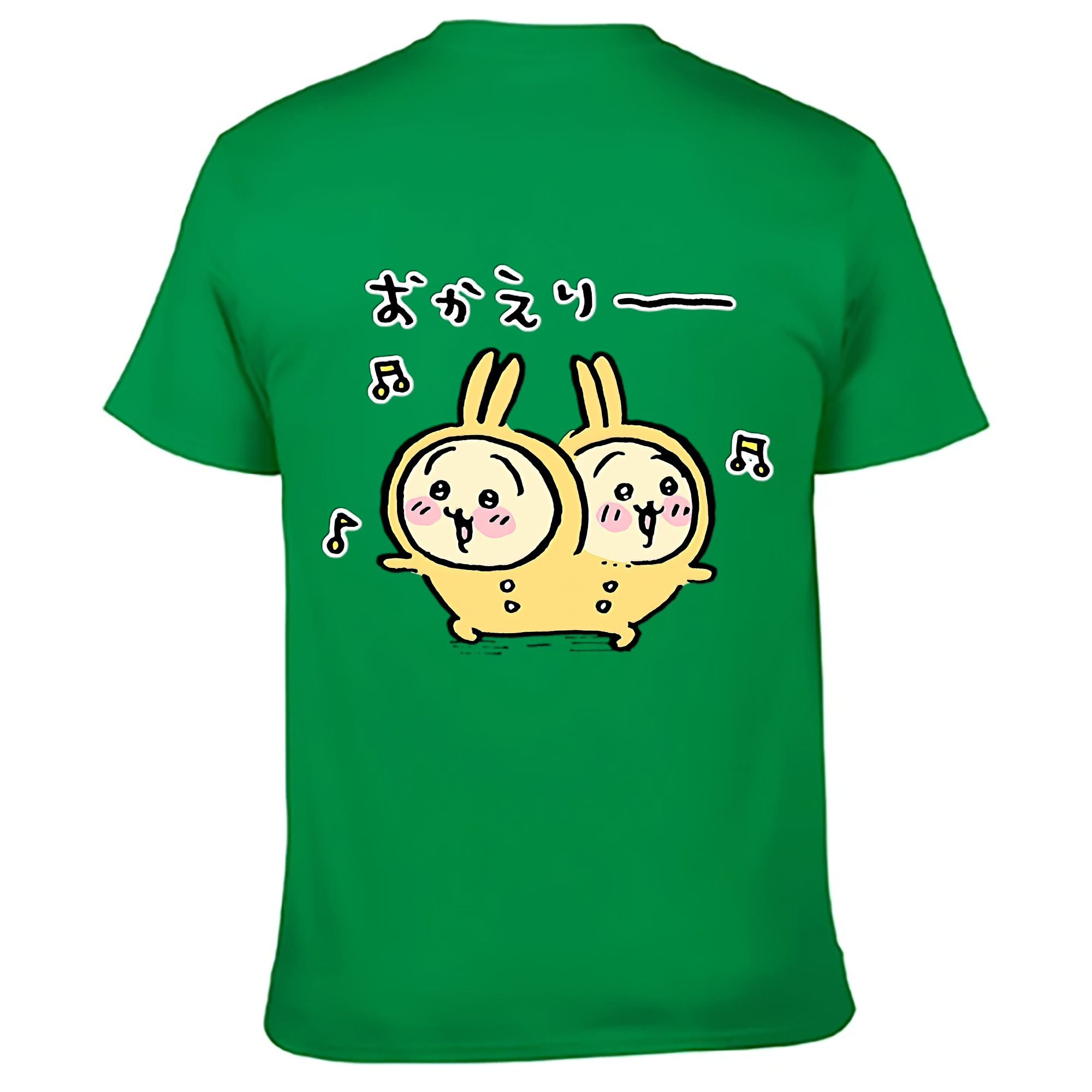 （画像用） ちいかわ うさぎ Chii-kawa usagi 綿100％ メンズ半袖Tシャツ（バックプリント） 通気性