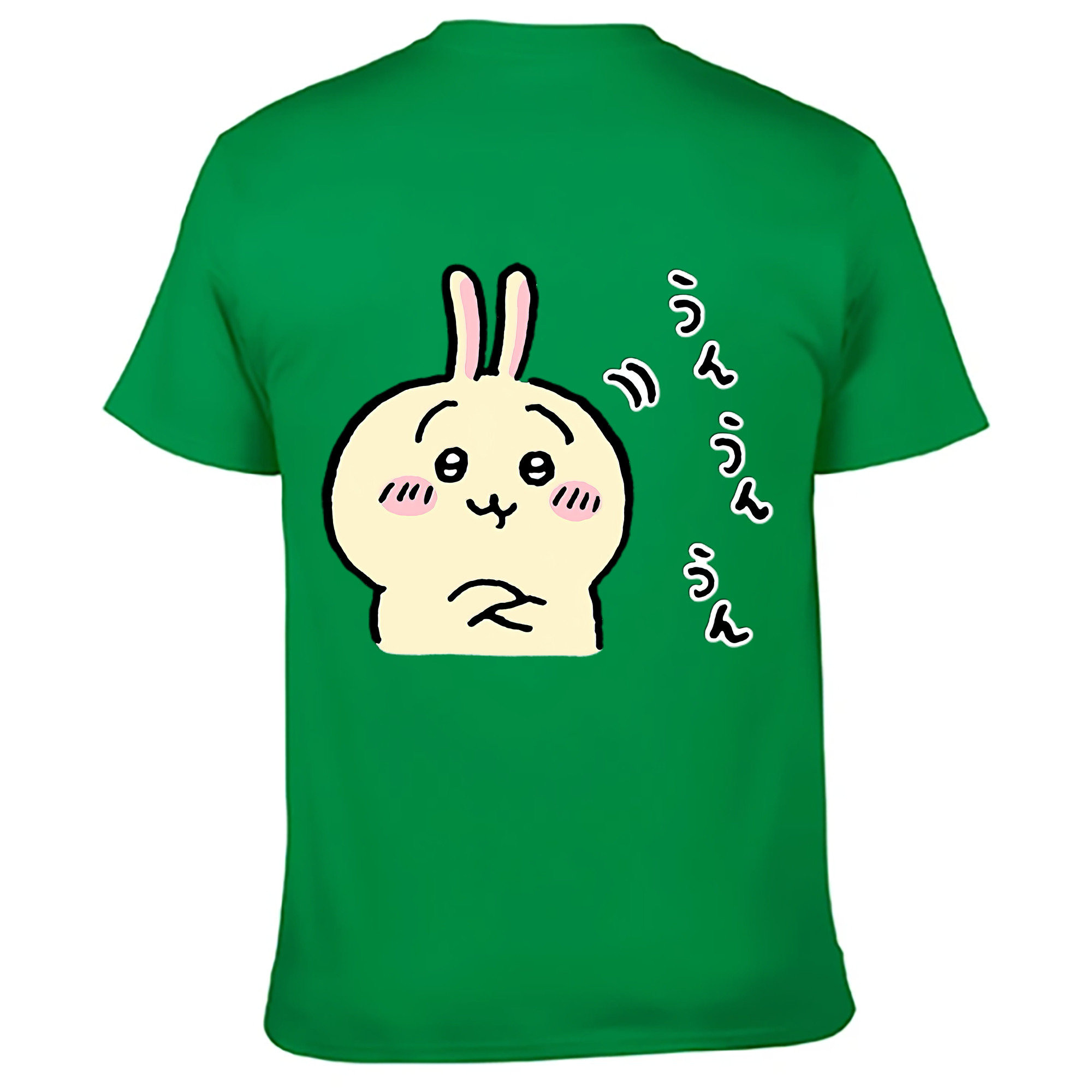 （画像用） ちいかわ うさぎ Chii-kawa usagi 綿100％ メンズ半袖Tシャツ（バックプリント） 通気性