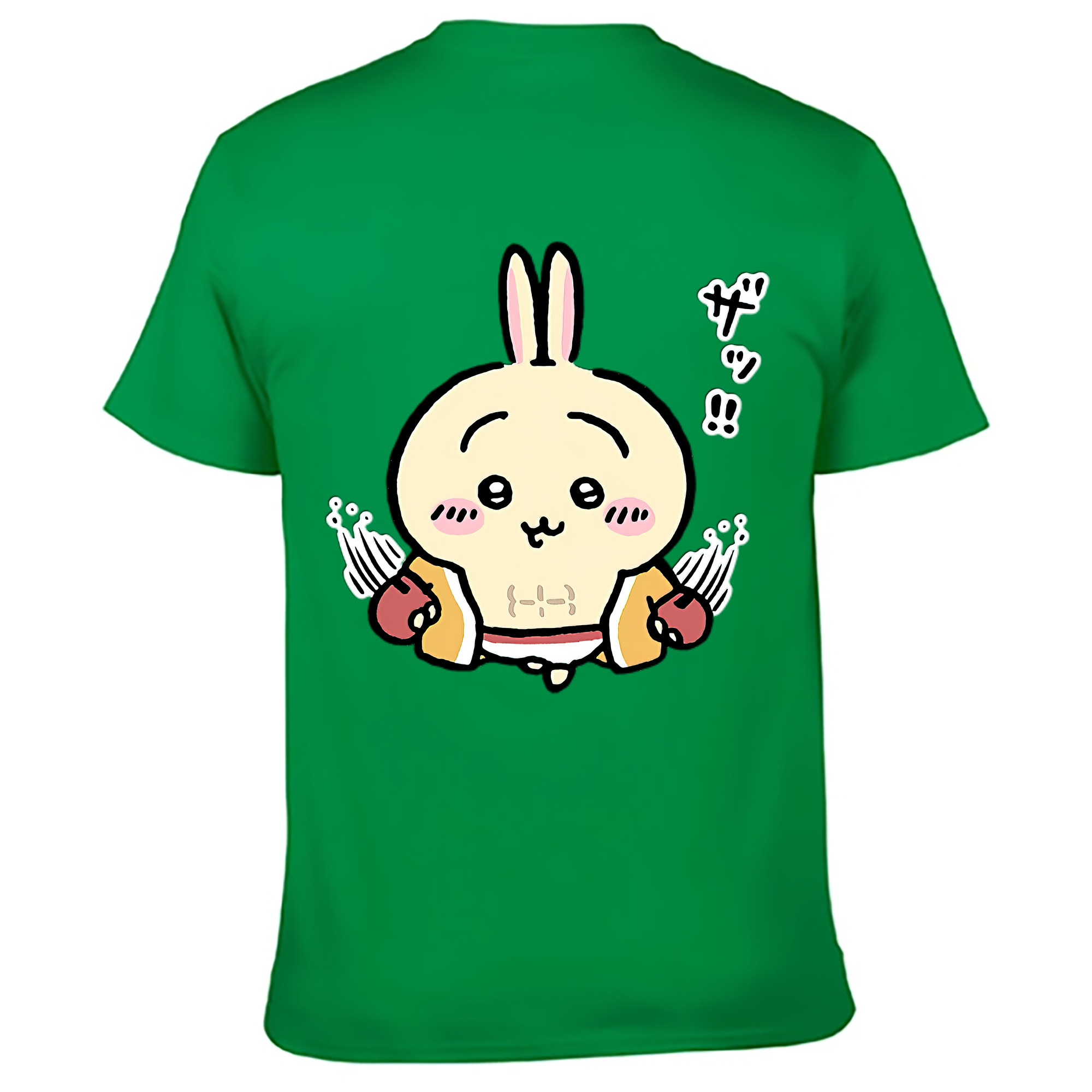 （画像用） ちいかわ うさぎ Chii-kawa usagi 綿100％ メンズ半袖Tシャツ（バックプリント） 通気性