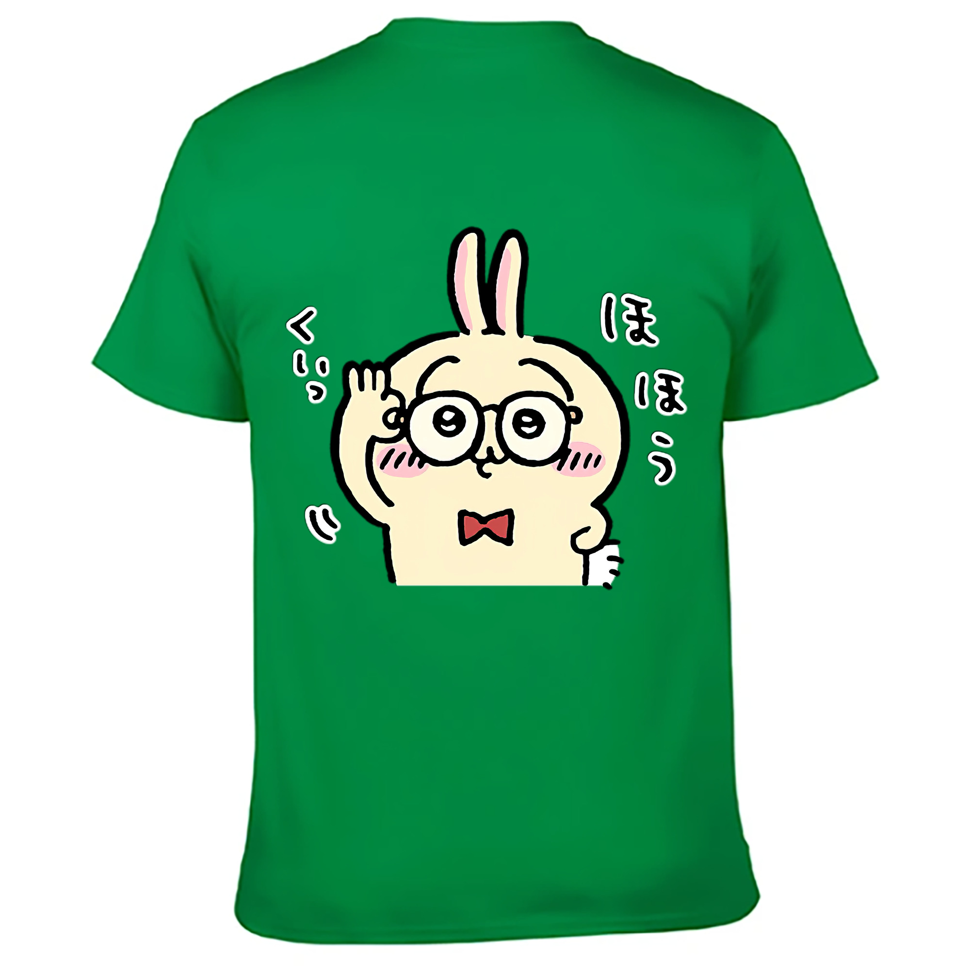 （画像用） ちいかわ うさぎ Chii-kawa usagi 綿100％ メンズ半袖Tシャツ（バックプリント） 通気性