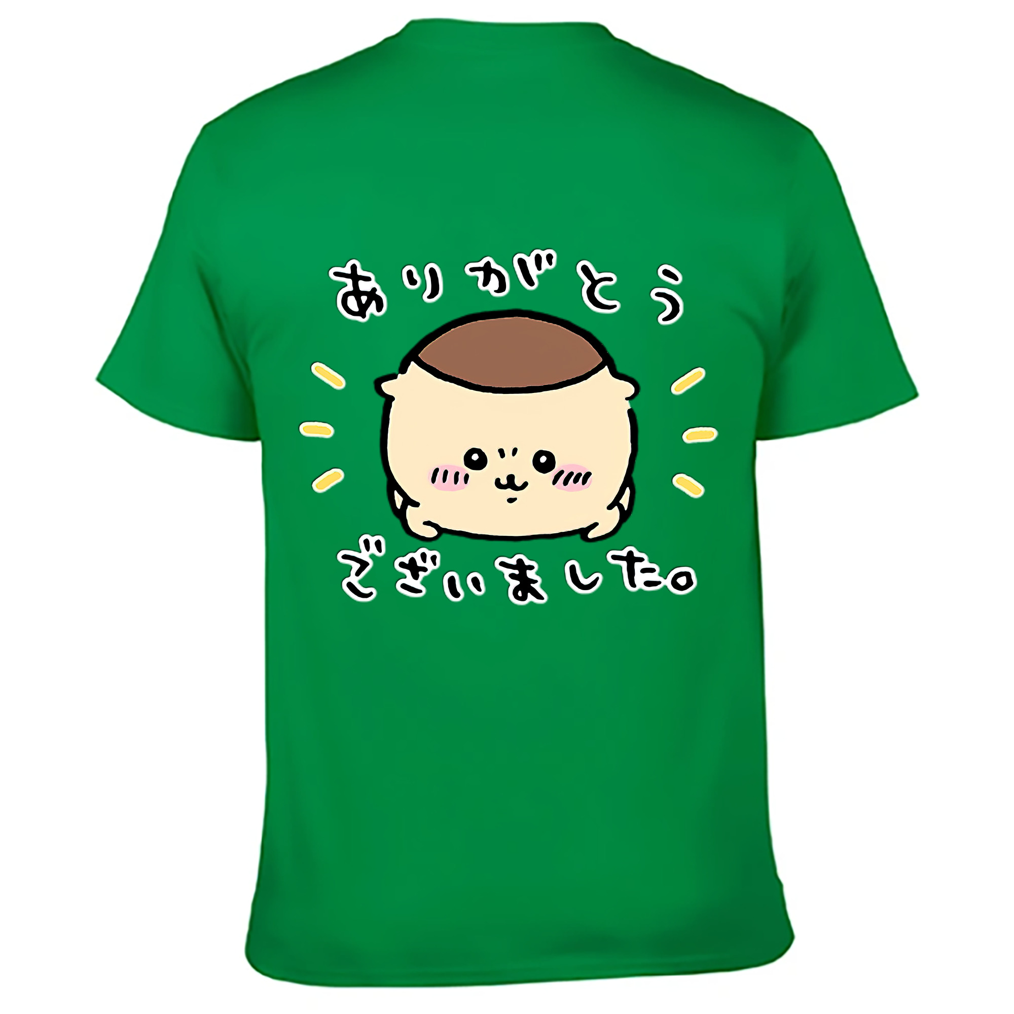 （画像用） ちいかわ くりまんじゅう Chii-kawa kuri manjū 綿100％ メンズ半袖Tシャツ（バックプリント） 通気性