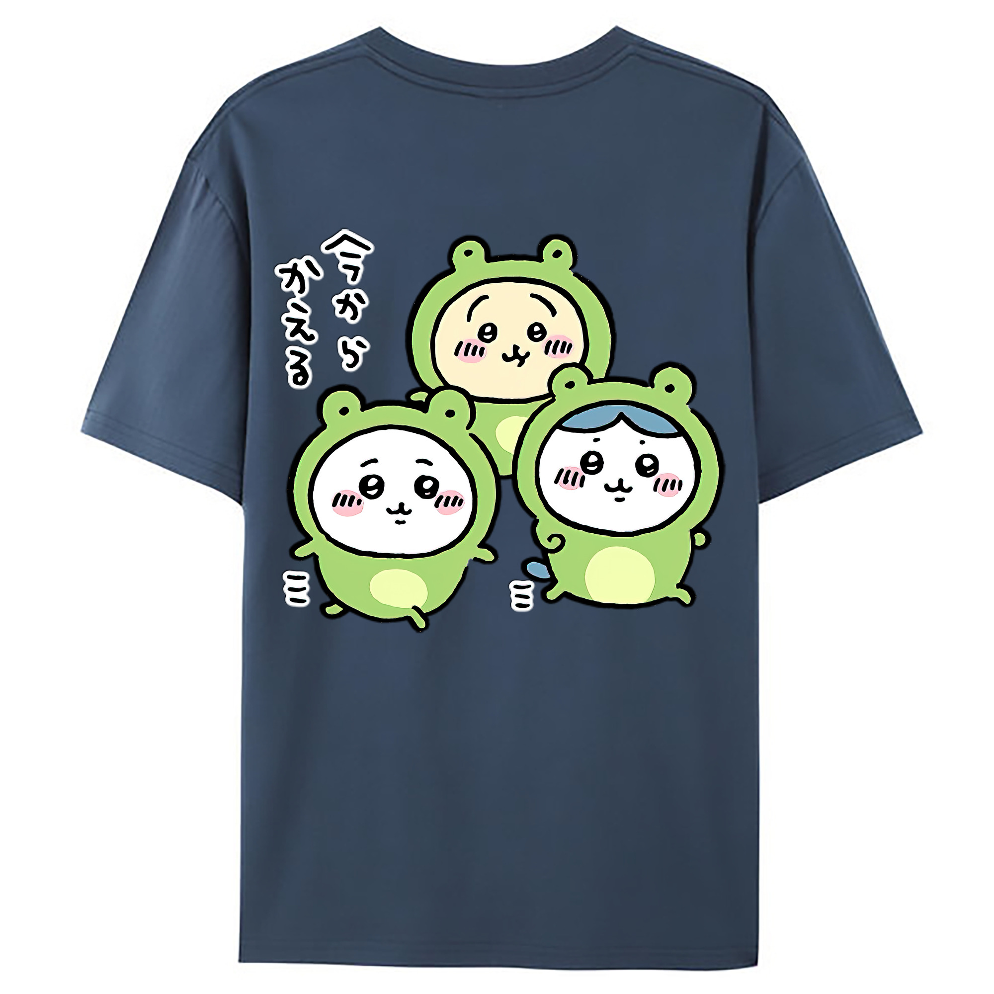 （画像用） ちいかわ ハチワレ Chii-kawa hachiware 綿100％ メンズ半袖Tシャツ（バックプリント） 通気性