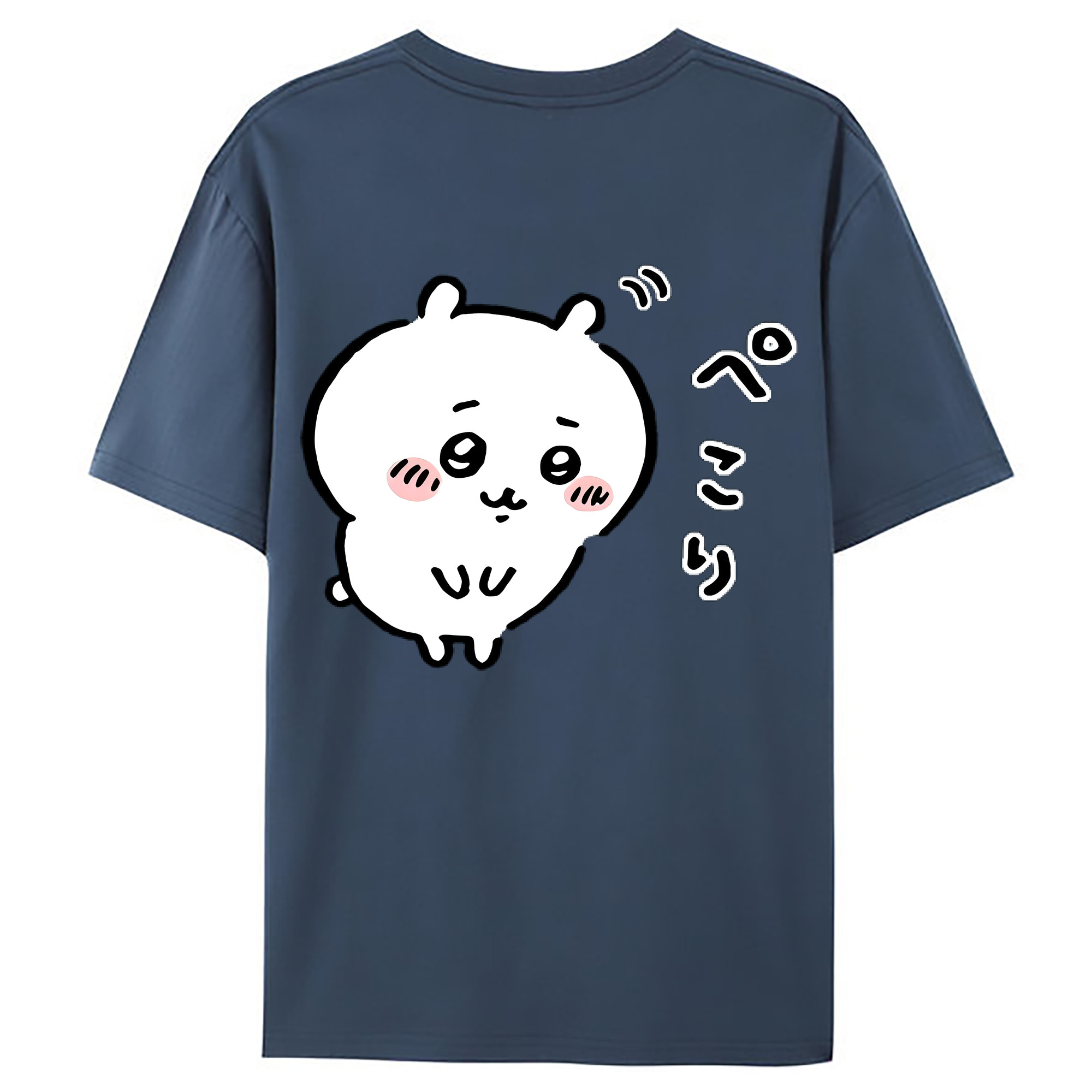 （画像用） ちいかわ ちいかわ Chii-kawa chiikawa 綿100％ メンズ半袖Tシャツ（バックプリント） 通気性