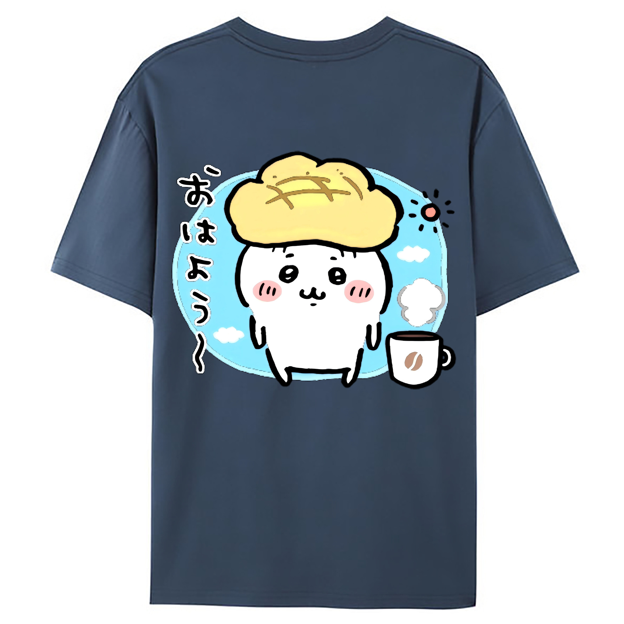 （画像用） ちいかわ ちいかわ Chii-kawa chiikawa 綿100％ メンズ半袖Tシャツ（バックプリント） 通気性