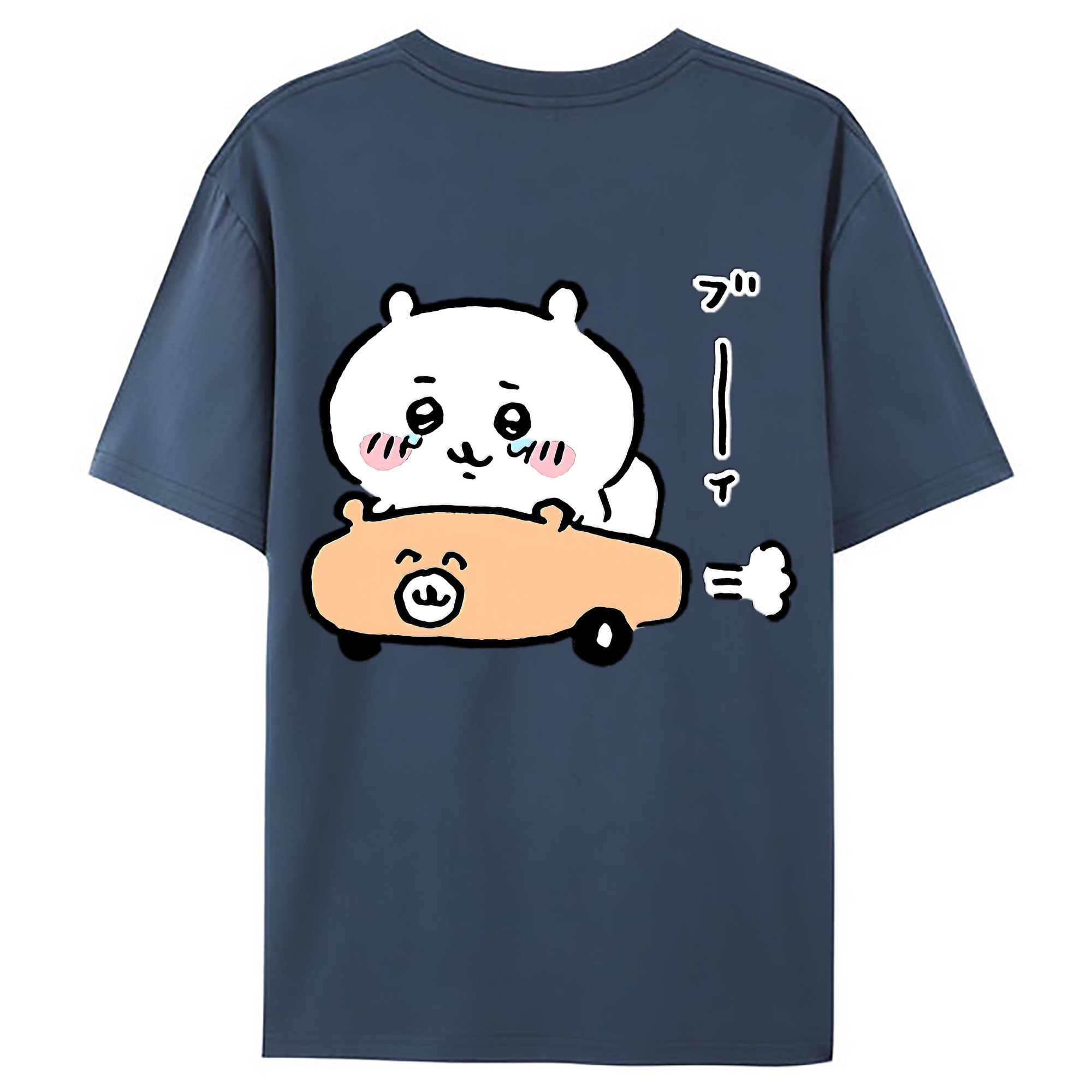 （画像用） ちいかわ ちいかわ Chii-kawa chiikawa 綿100％ メンズ半袖Tシャツ（バックプリント） 通気性