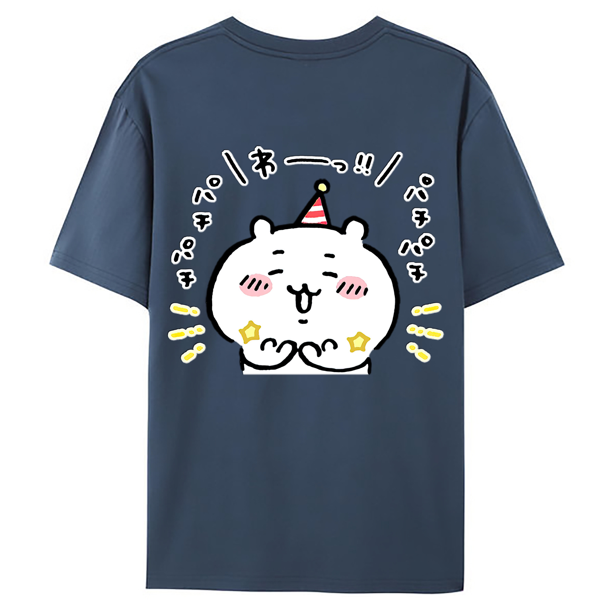 （画像用） ちいかわ ちいかわ Chii-kawa chiikawa 綿100％ メンズ半袖Tシャツ（バックプリント） 通気性