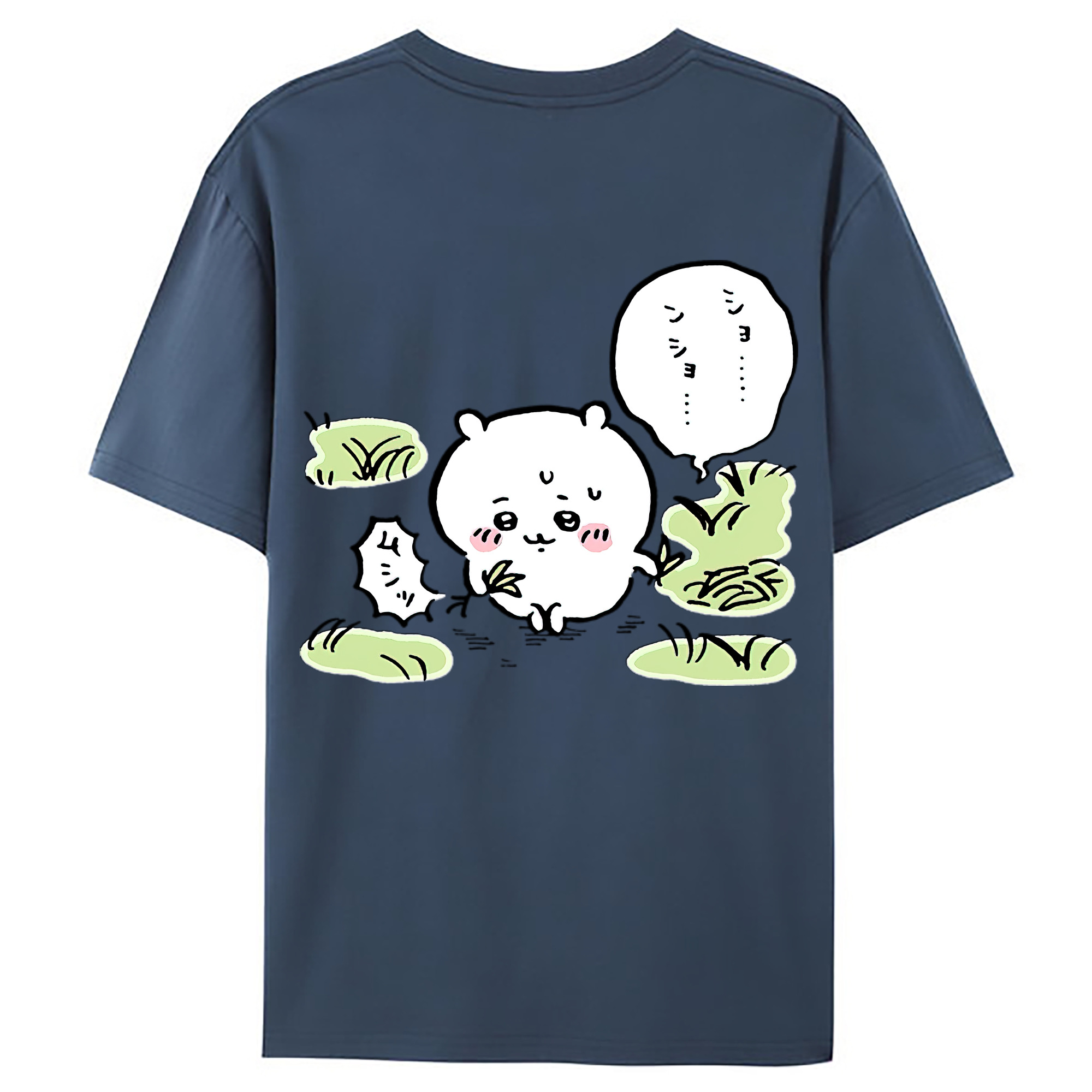 （画像用） ちいかわ ちいかわ Chii-kawa chiikawa 綿100％ メンズ半袖Tシャツ（バックプリント） 通気性
