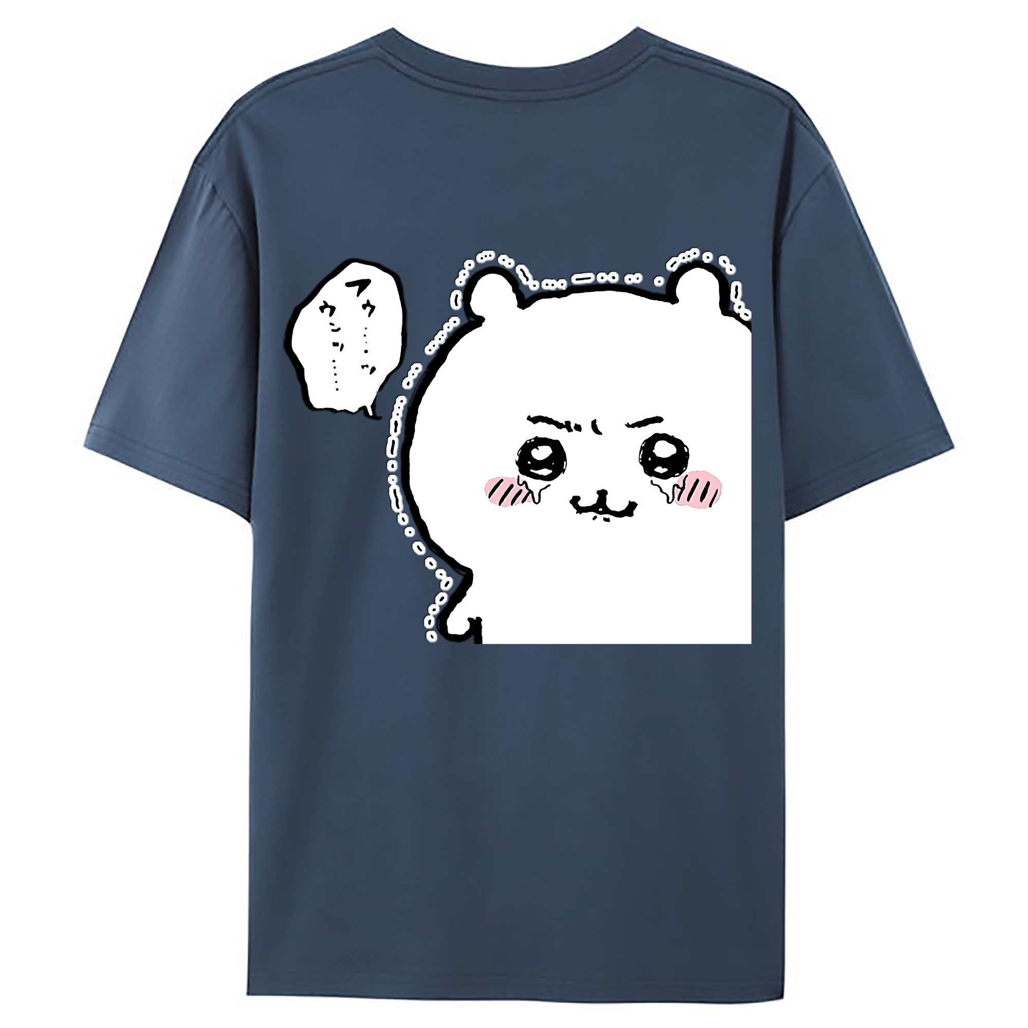 （画像用） ちいかわ ちいかわ Chii-kawa chiikawa 綿100％ メンズ半袖Tシャツ（バックプリント） 通気性