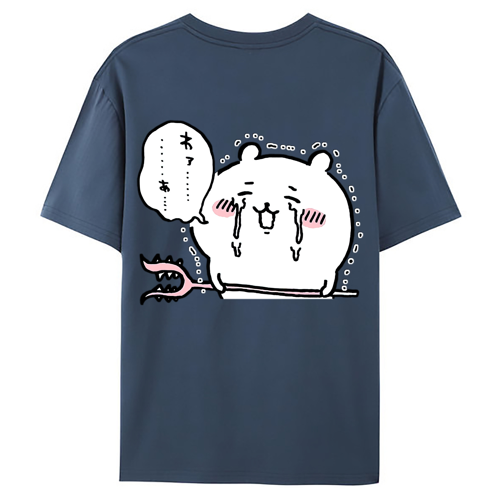 （画像用） ちいかわ ちいかわ Chii-kawa chiikawa 綿100％ メンズ半袖Tシャツ（バックプリント） 通気性