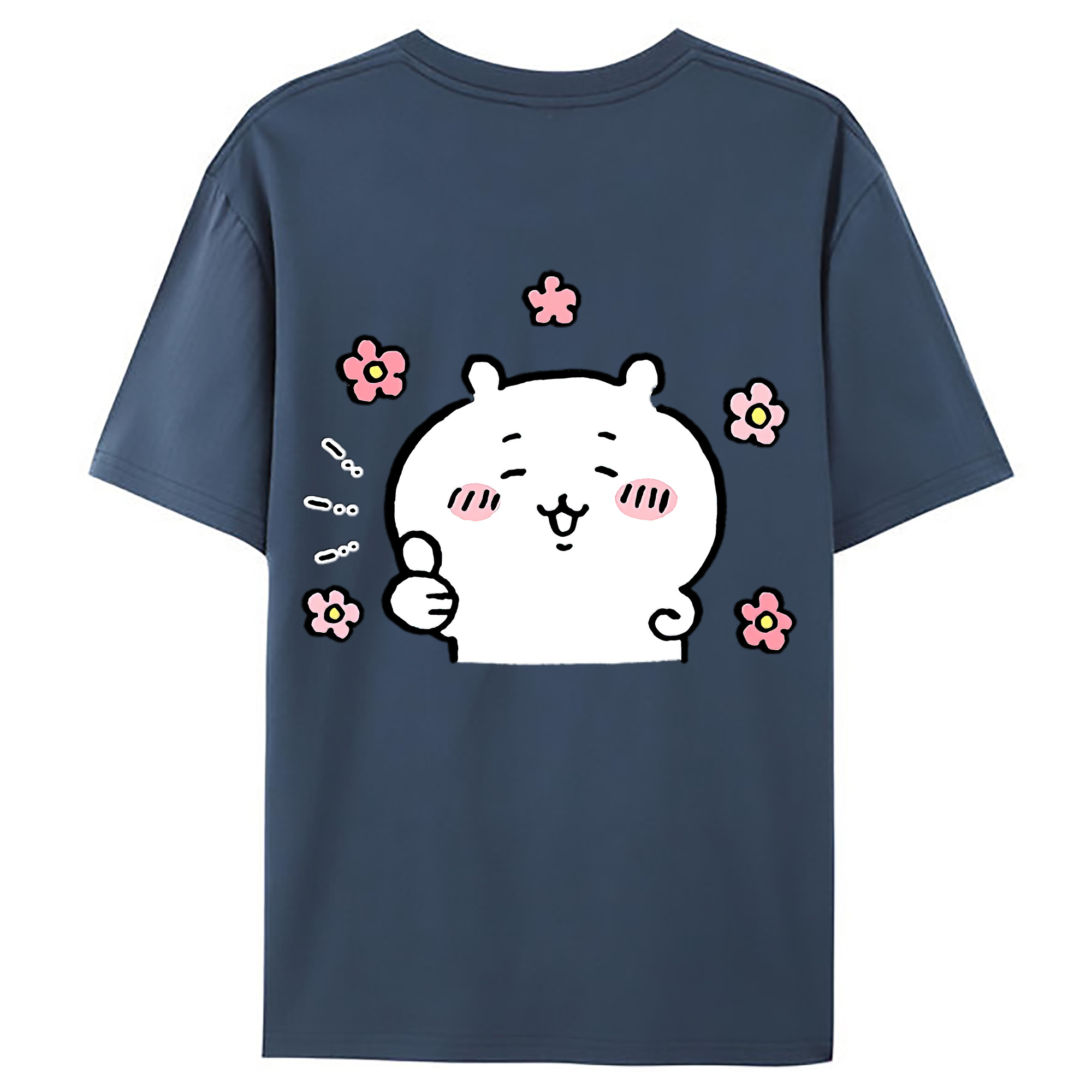 （画像用） ちいかわ ちいかわ Chii-kawa chiikawa 綿100％ メンズ半袖Tシャツ（バックプリント） 通気性