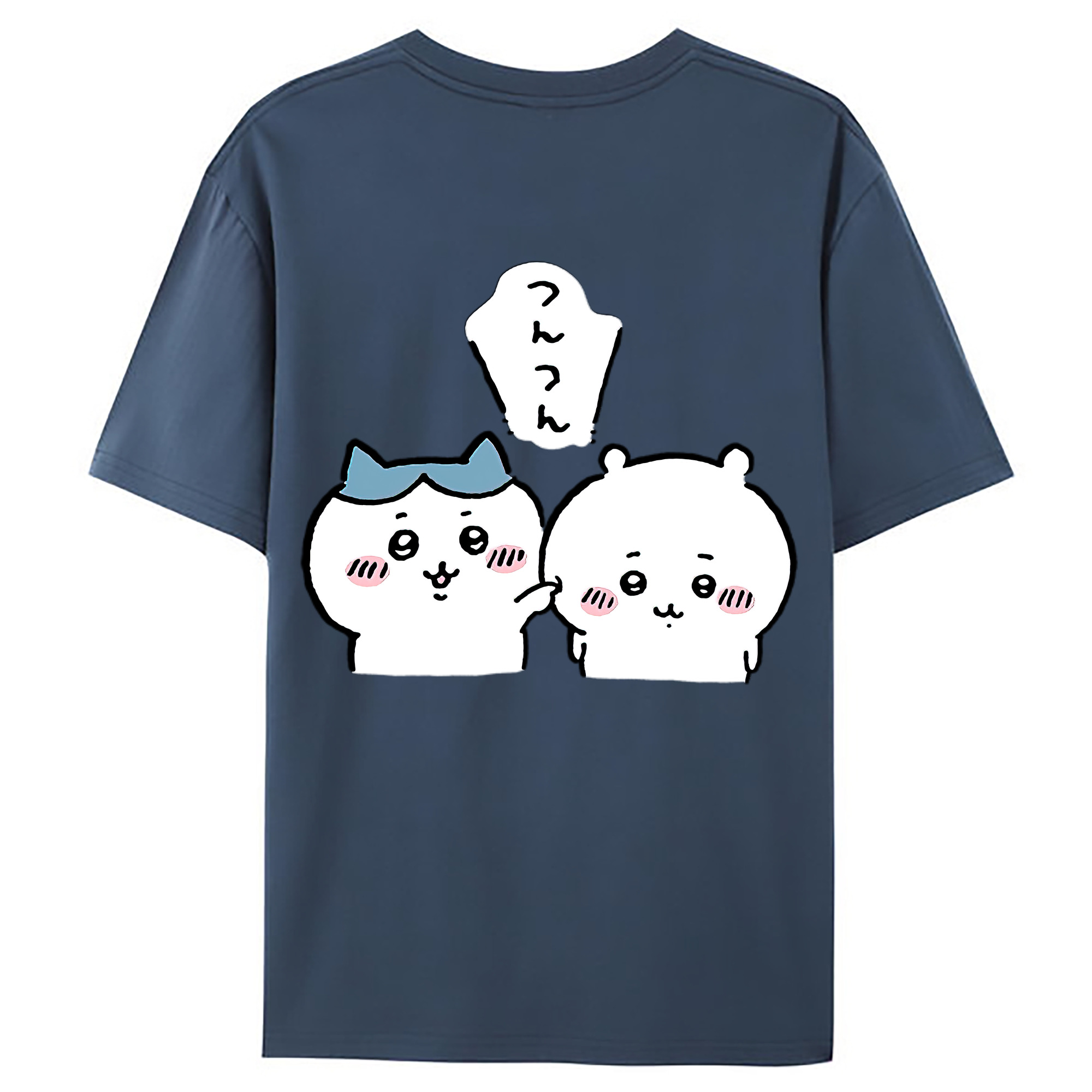 （画像用） ちいかわ ちいかわ Chii-kawa chiikawa 綿100％ メンズ半袖Tシャツ（バックプリント） 通気性