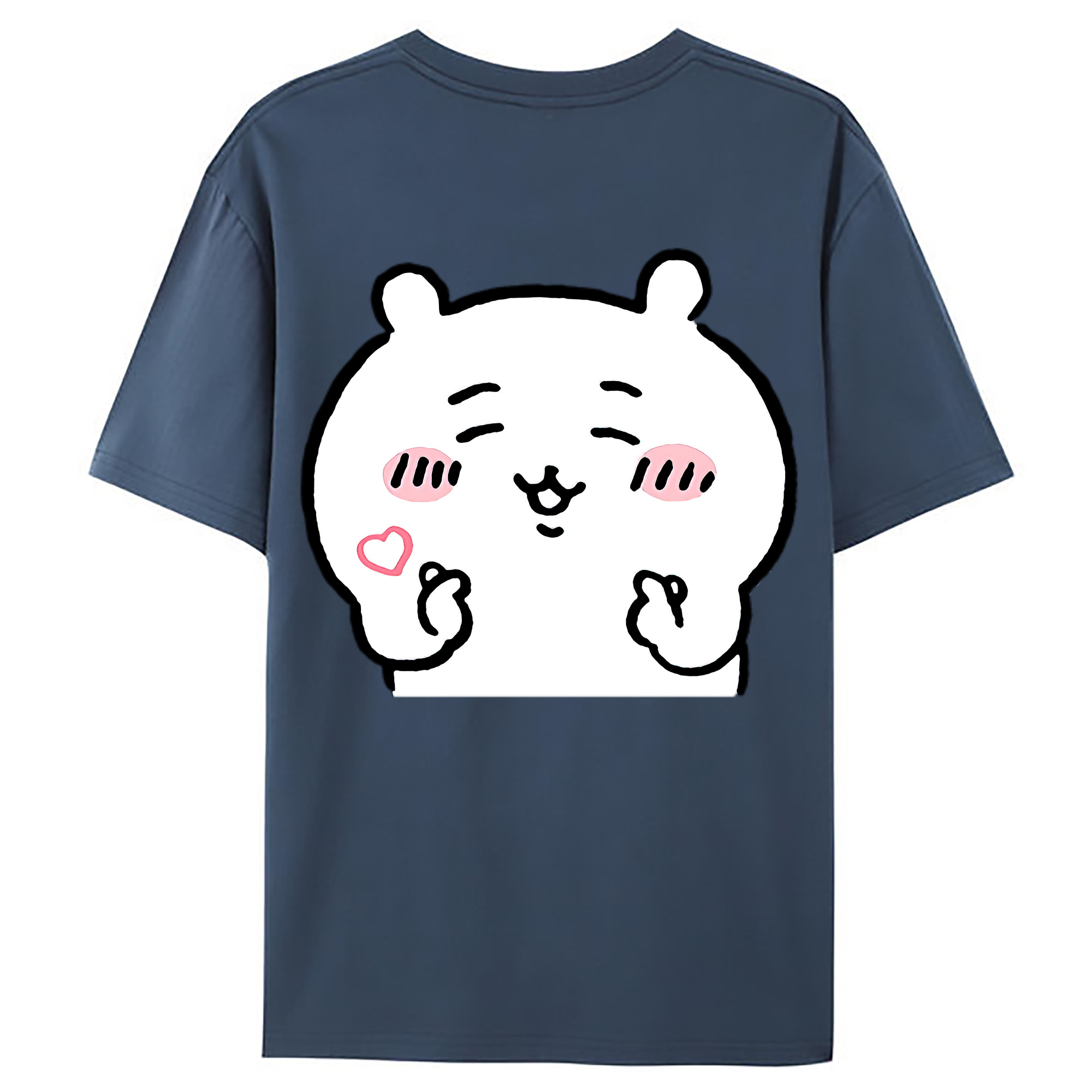 （画像用） ちいかわ ちいかわ Chii-kawa chiikawa 綿100％ メンズ半袖Tシャツ（バックプリント） 通気性