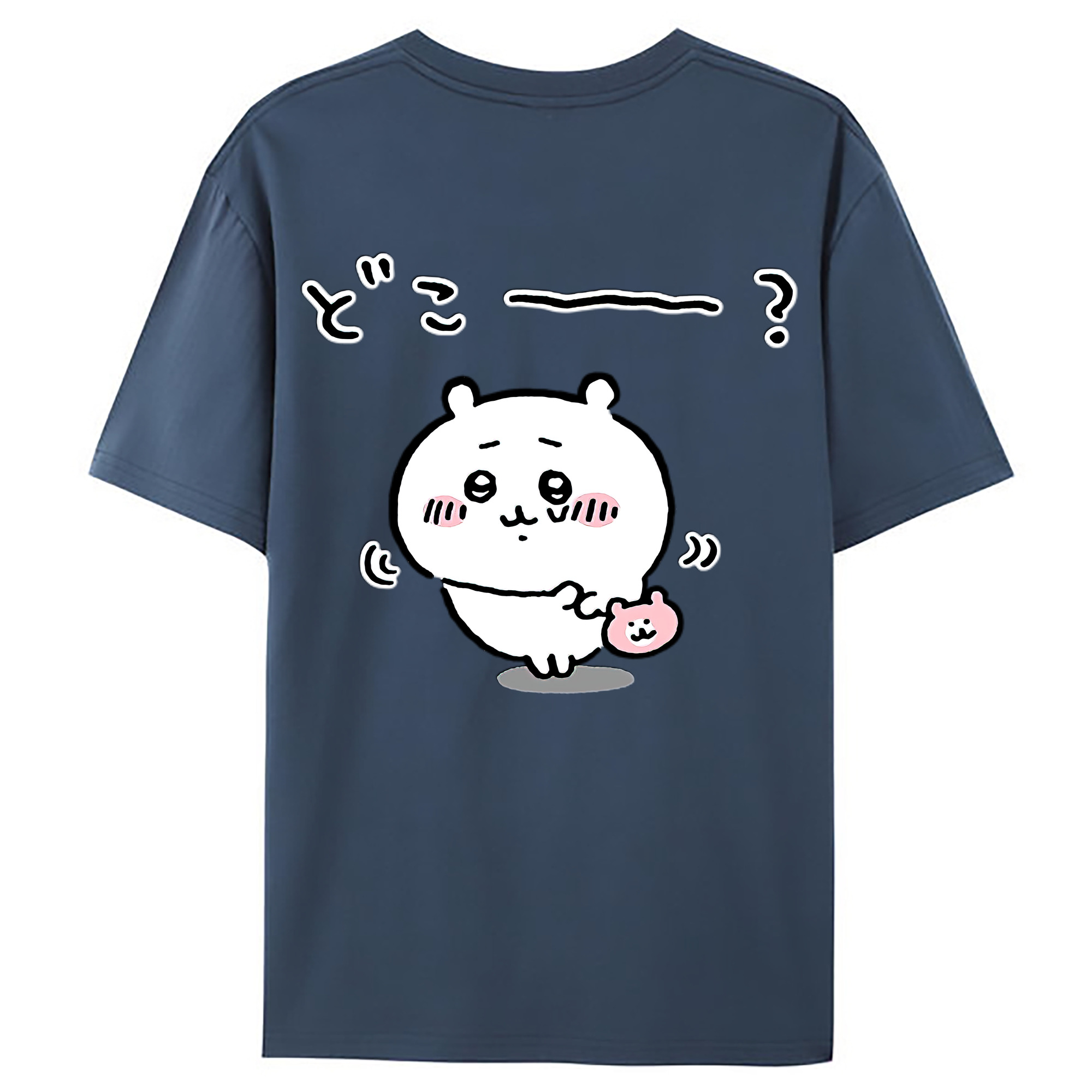 （画像用） ちいかわ ちいかわ Chii-kawa chiikawa 綿100％ メンズ半袖Tシャツ（バックプリント） 通気性