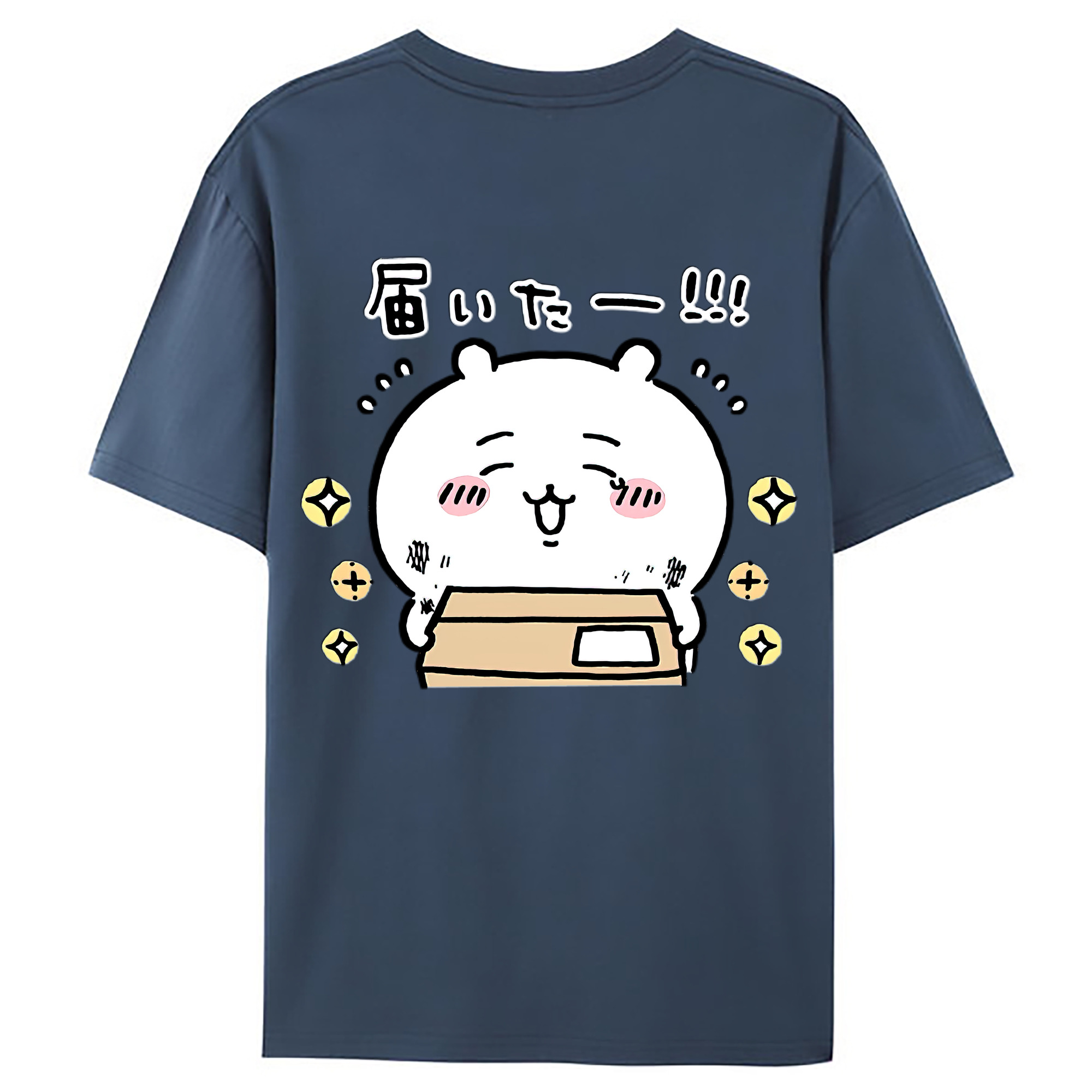 （画像用） ちいかわ ちいかわ Chii-kawa chiikawa 綿100％ メンズ半袖Tシャツ（バックプリント） 通気性
