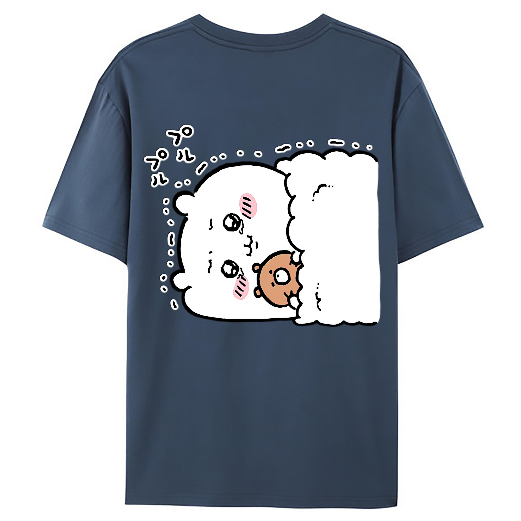 （画像用） ちいかわ ちいかわ Chii-kawa chiikawa 綿100％ メンズ半袖Tシャツ（バックプリント） 通気性