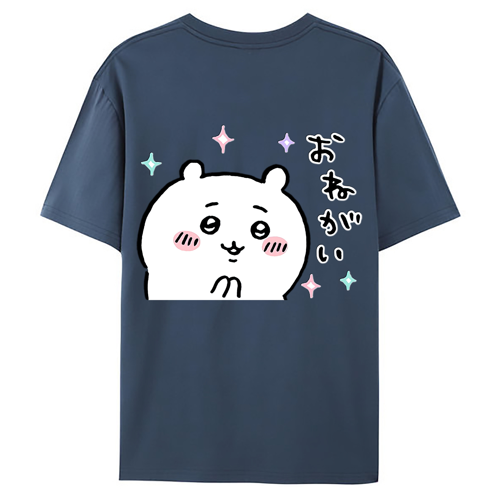 （画像用） ちいかわ ちいかわ Chii-kawa chiikawa 綿100％ メンズ半袖Tシャツ（バックプリント） 通気性