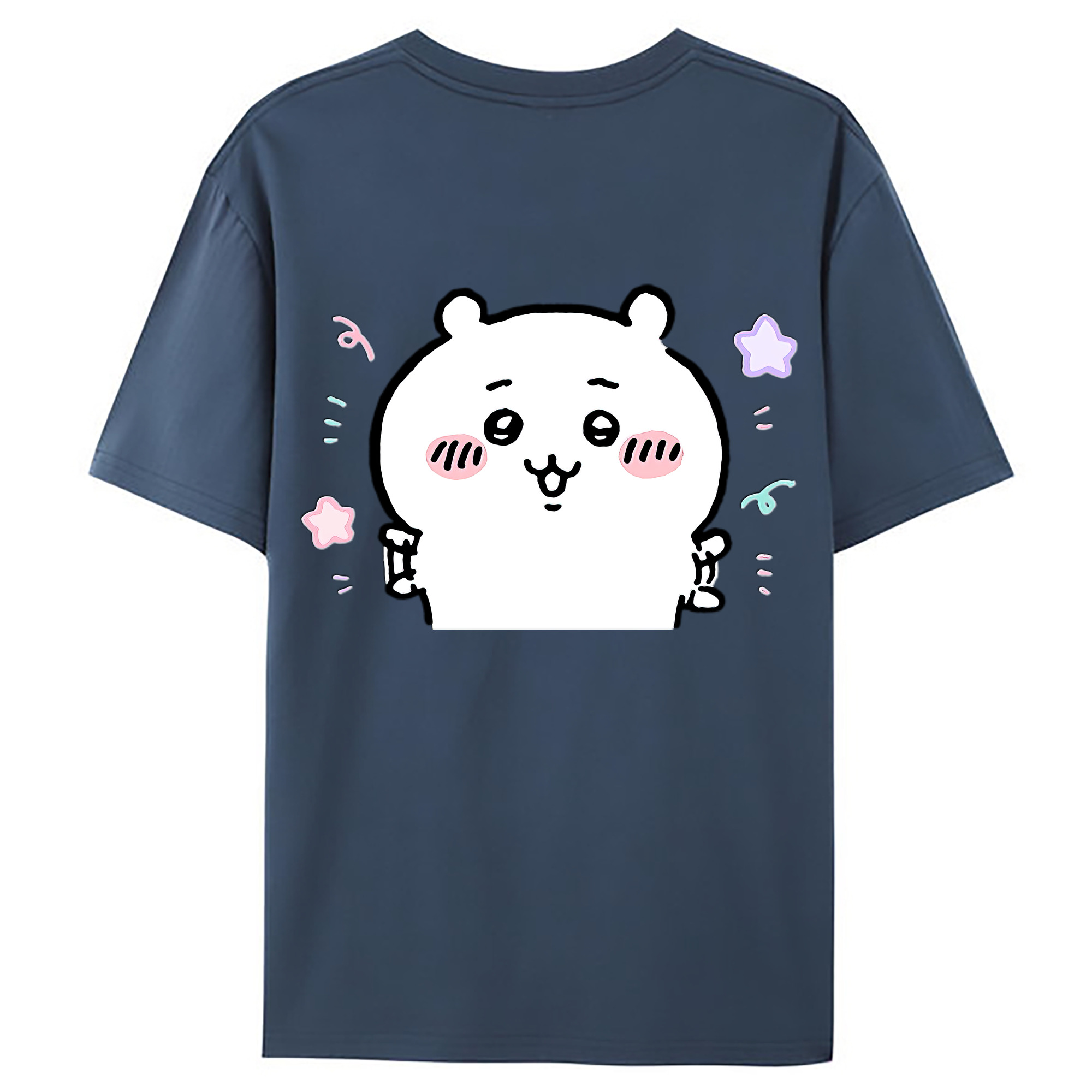（画像用） ちいかわ ちいかわ Chii-kawa chiikawa 綿100％ メンズ半袖Tシャツ（バックプリント） 通気性