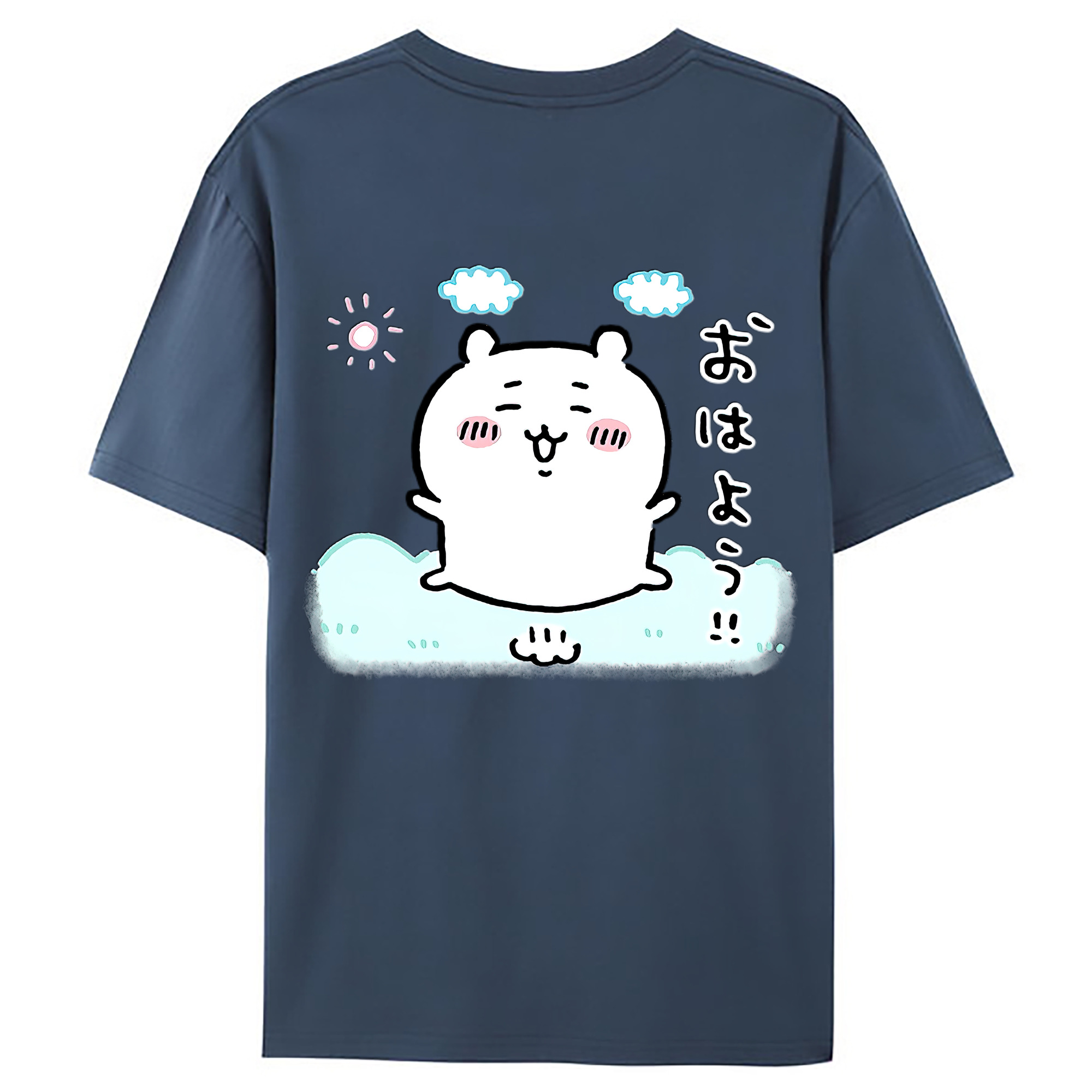 （画像用） ちいかわ ちいかわ Chii-kawa chiikawa 綿100％ メンズ半袖Tシャツ（バックプリント） 通気性