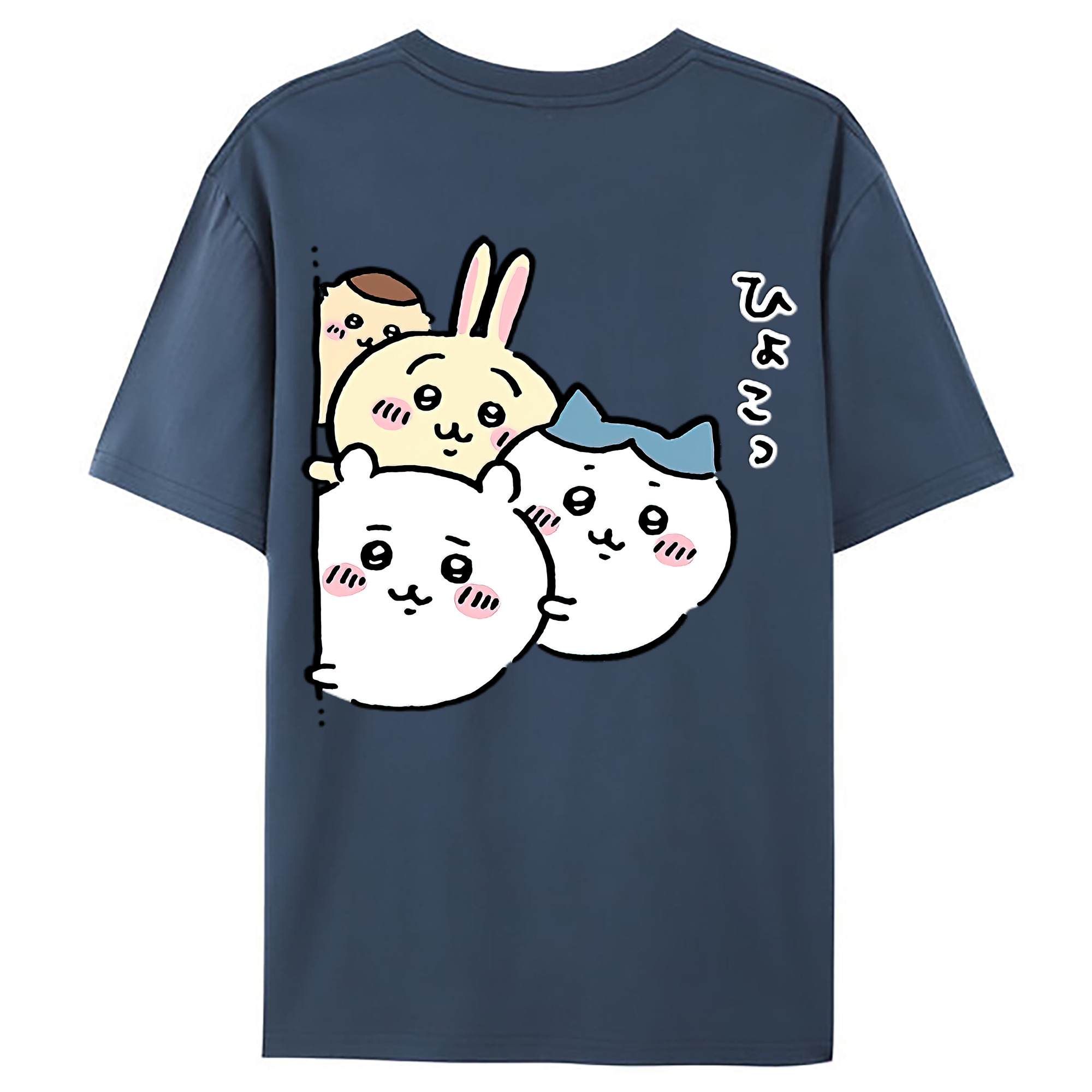 （画像用） ちいかわ ちいかわ Chii-kawa chiikawa 綿100％ メンズ半袖Tシャツ（バックプリント） 通気性