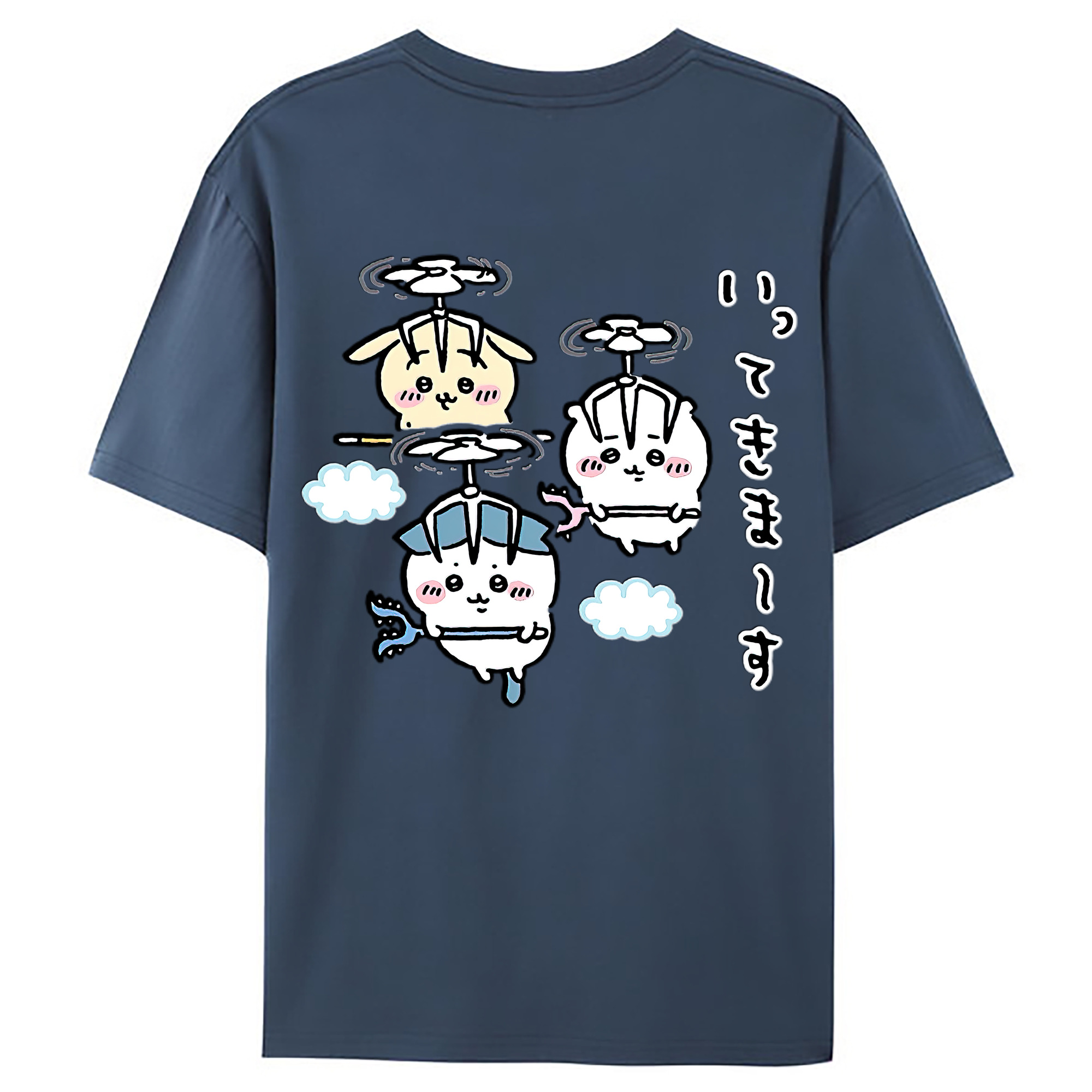 （画像用） ちいかわ ちいかわ Chii-kawa chiikawa 綿100％ メンズ半袖Tシャツ（バックプリント） 通気性