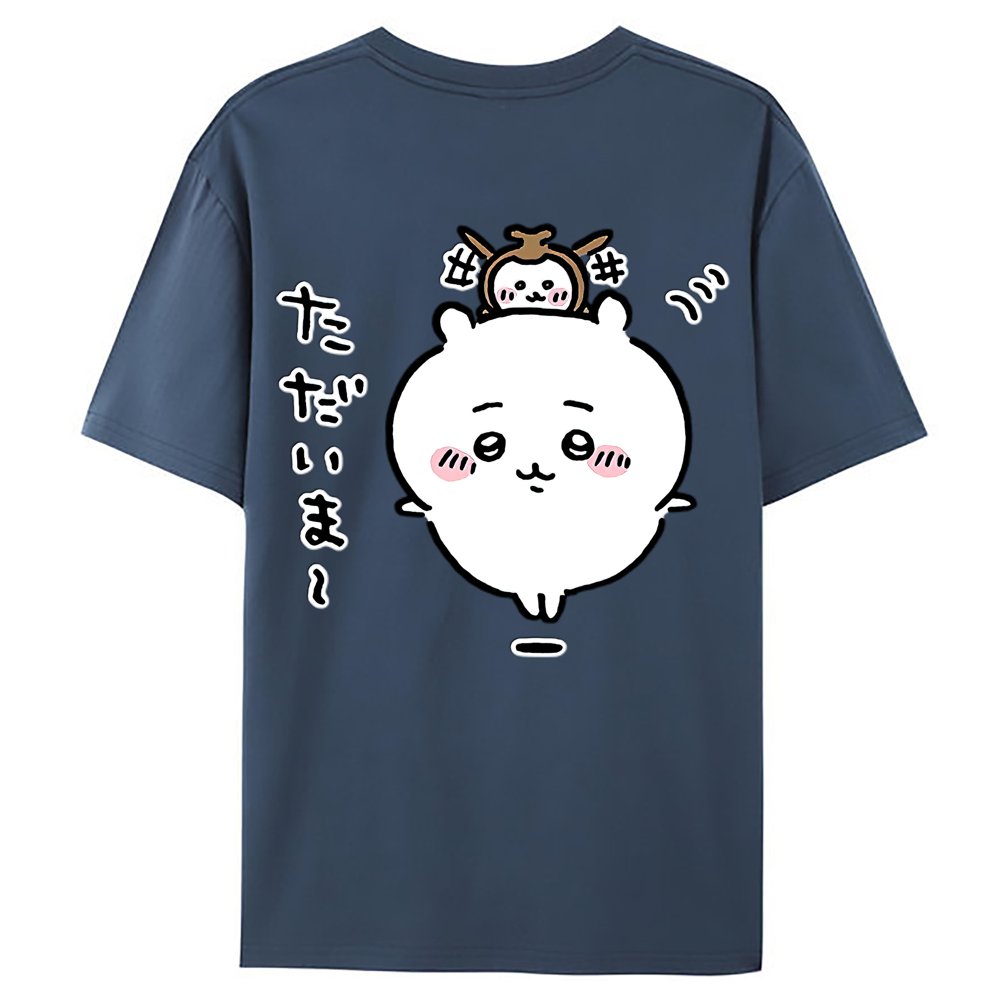 （画像用） ちいかわ ちいかわ Chii-kawa chiikawa 綿100％ メンズ半袖Tシャツ（バックプリント） 通気性