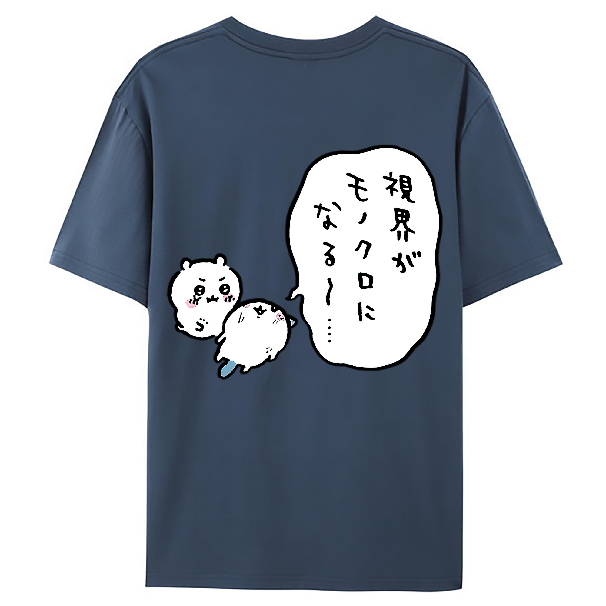 （画像用） ちいかわ ちいかわ Chii-kawa chiikawa 綿100％ メンズ半袖Tシャツ（バックプリント） 通気性