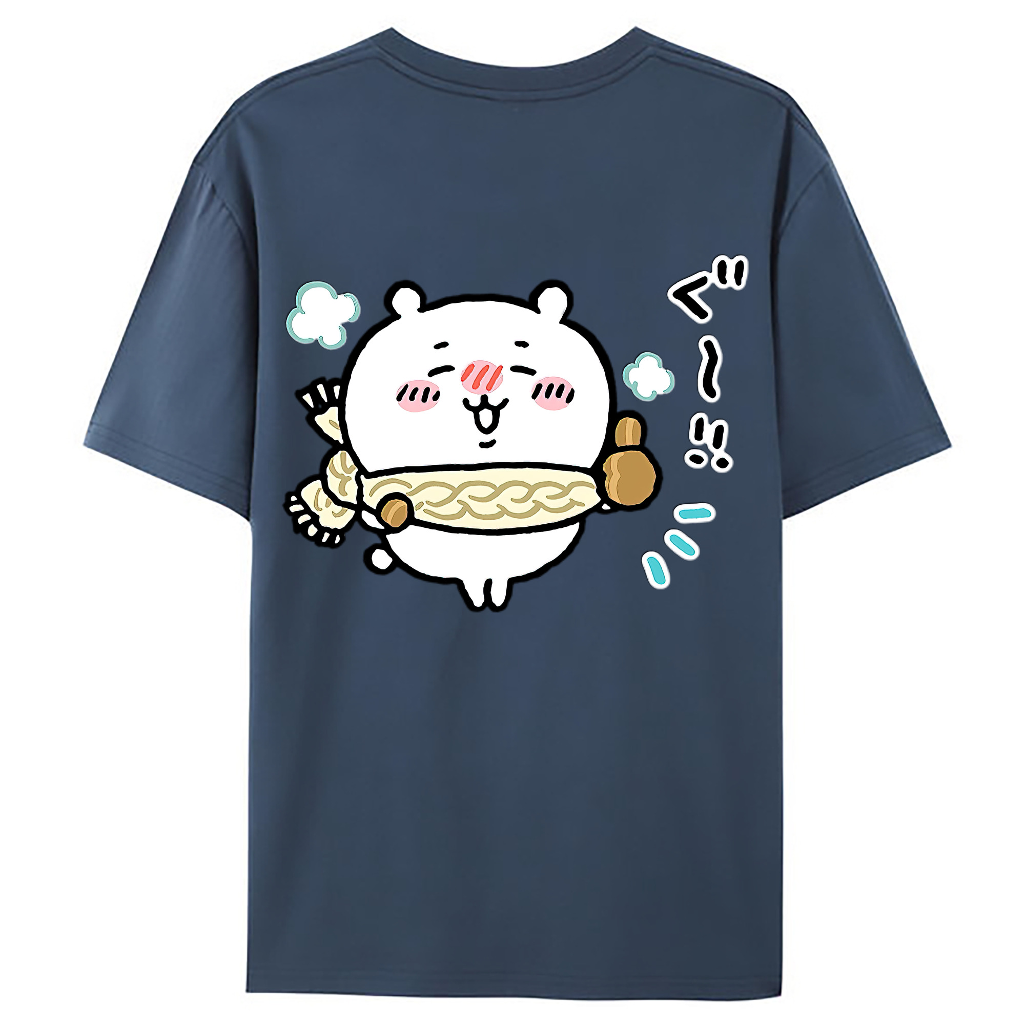 （画像用） ちいかわ ちいかわ Chii-kawa chiikawa 綿100％ メンズ半袖Tシャツ（バックプリント） 通気性