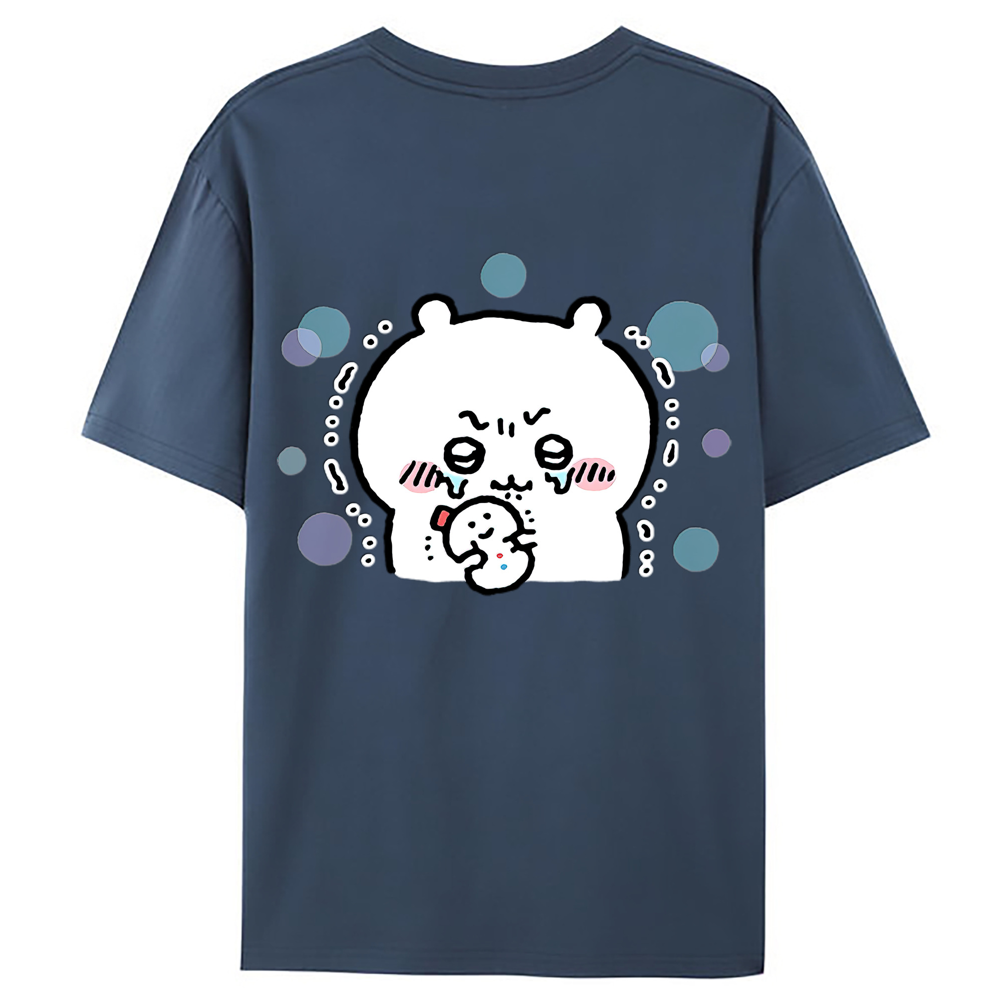 （画像用） ちいかわ ちいかわ Chii-kawa chiikawa 綿100％ メンズ半袖Tシャツ（バックプリント） 通気性