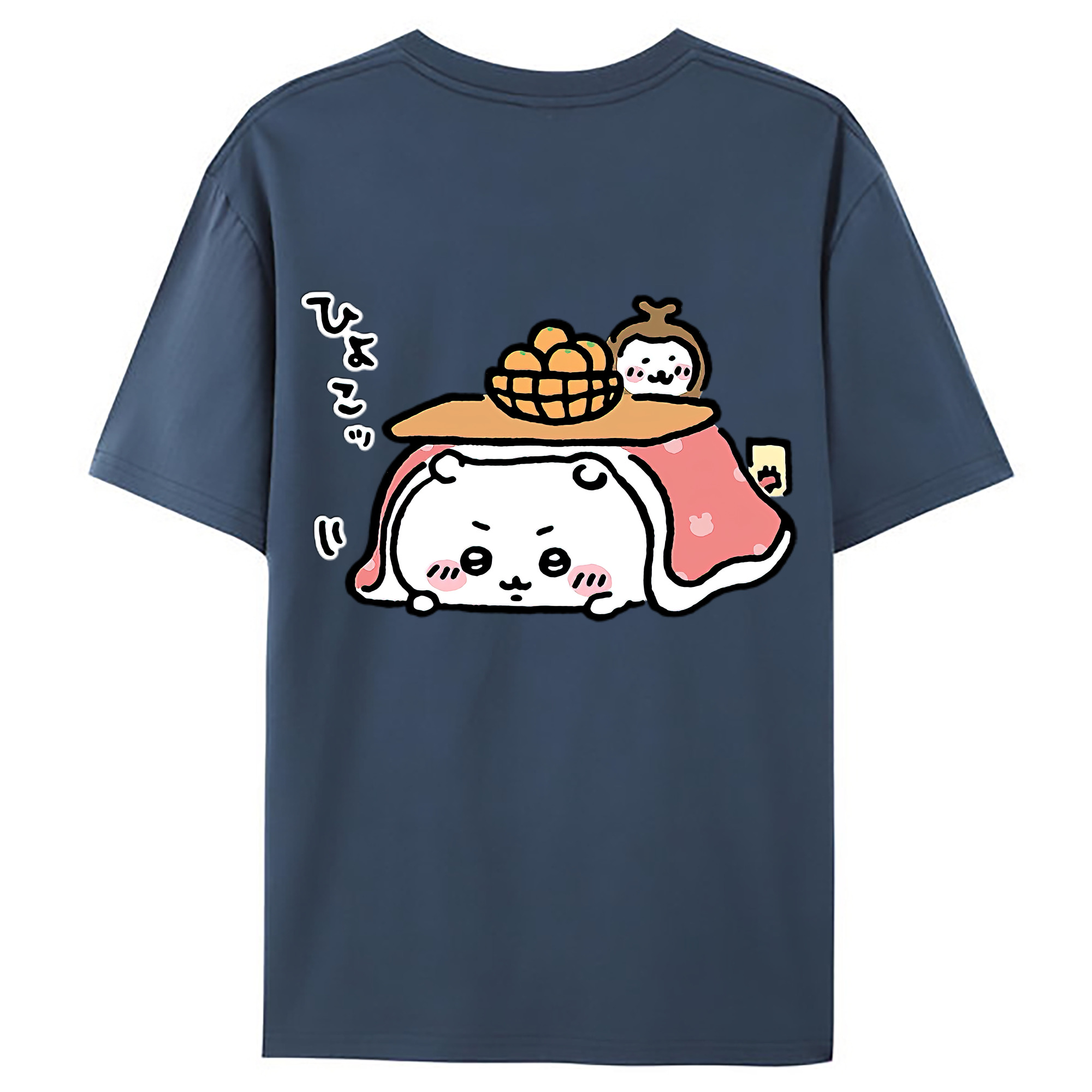 （画像用） ちいかわ ちいかわ Chii-kawa chiikawa 綿100％ メンズ半袖Tシャツ（バックプリント） 通気性
