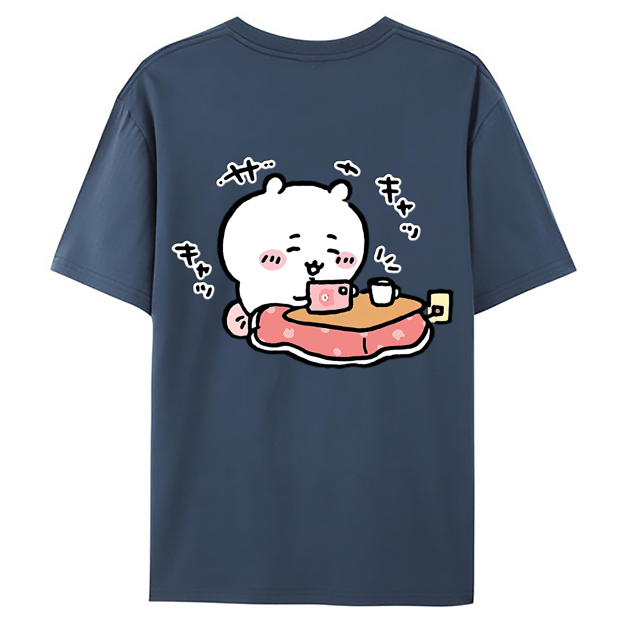 （画像用） ちいかわ ちいかわ Chii-kawa chiikawa 綿100％ メンズ半袖Tシャツ（バックプリント） 通気性