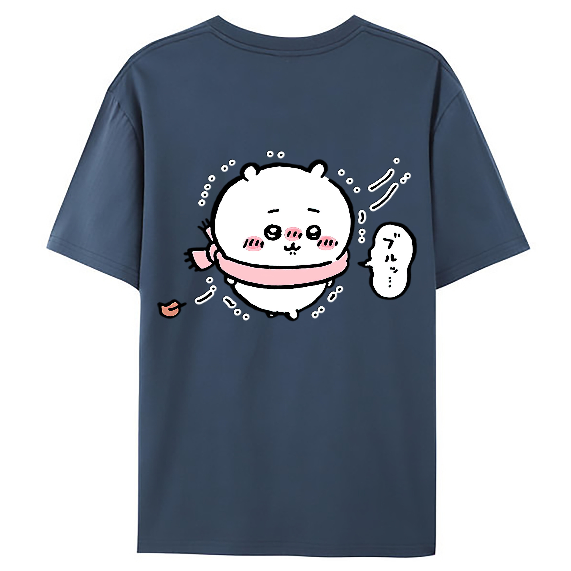 （画像用） ちいかわ ちいかわ Chii-kawa chiikawa 綿100％ メンズ半袖Tシャツ（バックプリント） 通気性