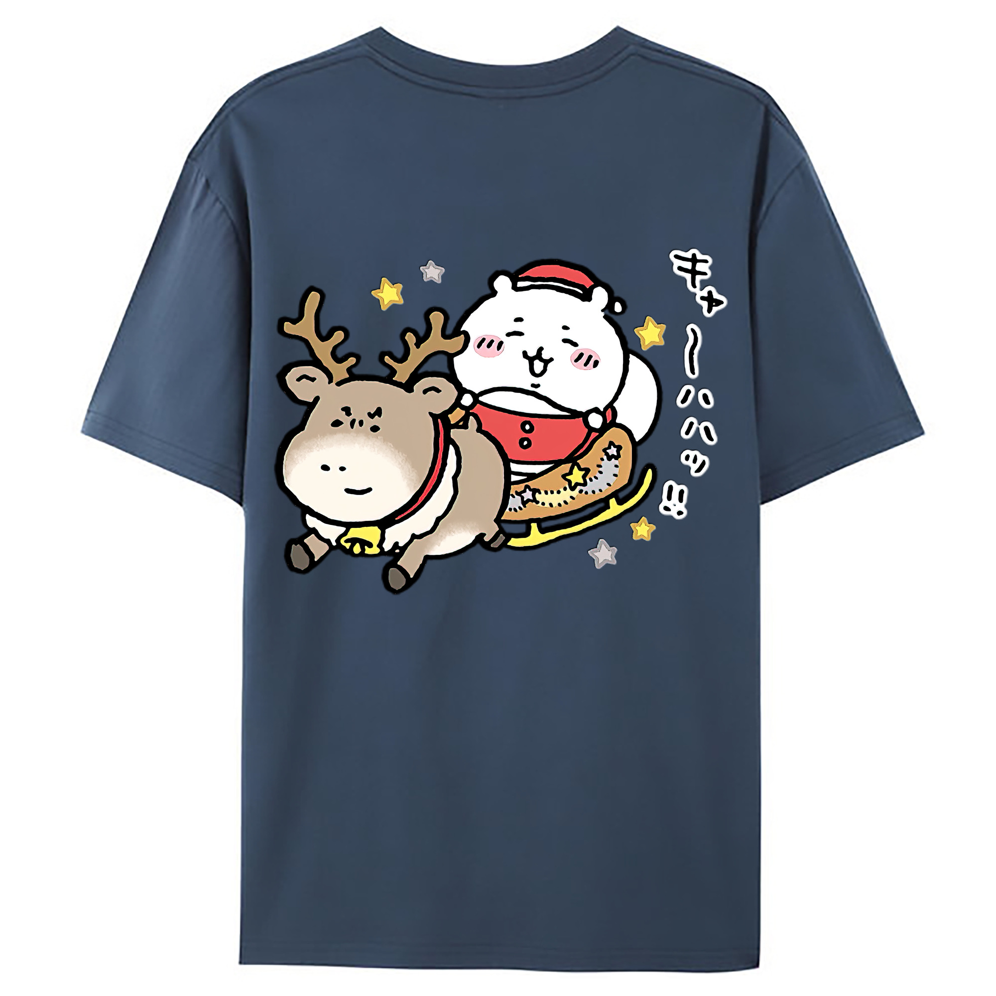 （画像用） ちいかわ ちいかわ Chii-kawa chiikawa 綿100％ メンズ半袖Tシャツ（バックプリント） 通気性