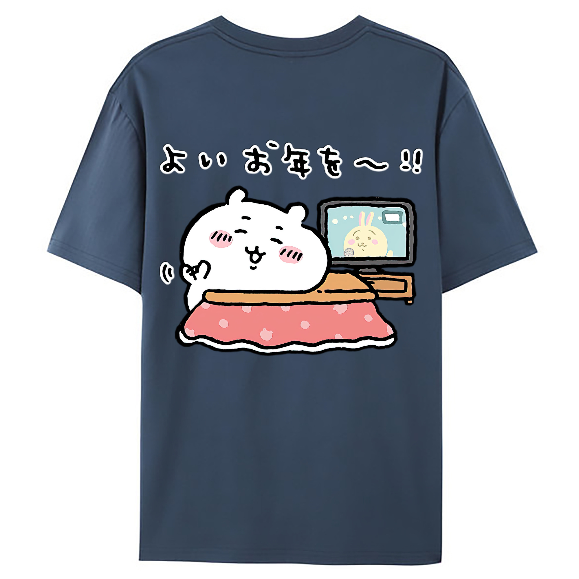 （画像用） ちいかわ ちいかわ Chii-kawa chiikawa 綿100％ メンズ半袖Tシャツ（バックプリント） 通気性