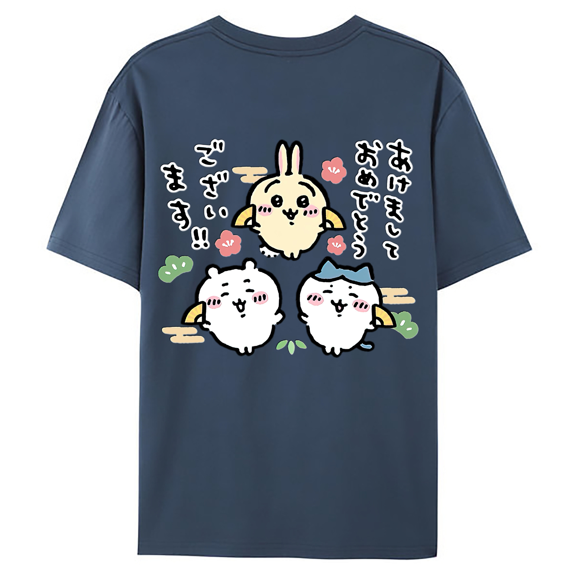 （画像用） ちいかわ ちいかわ Chii-kawa chiikawa 綿100％ メンズ半袖Tシャツ（バックプリント） 通気性